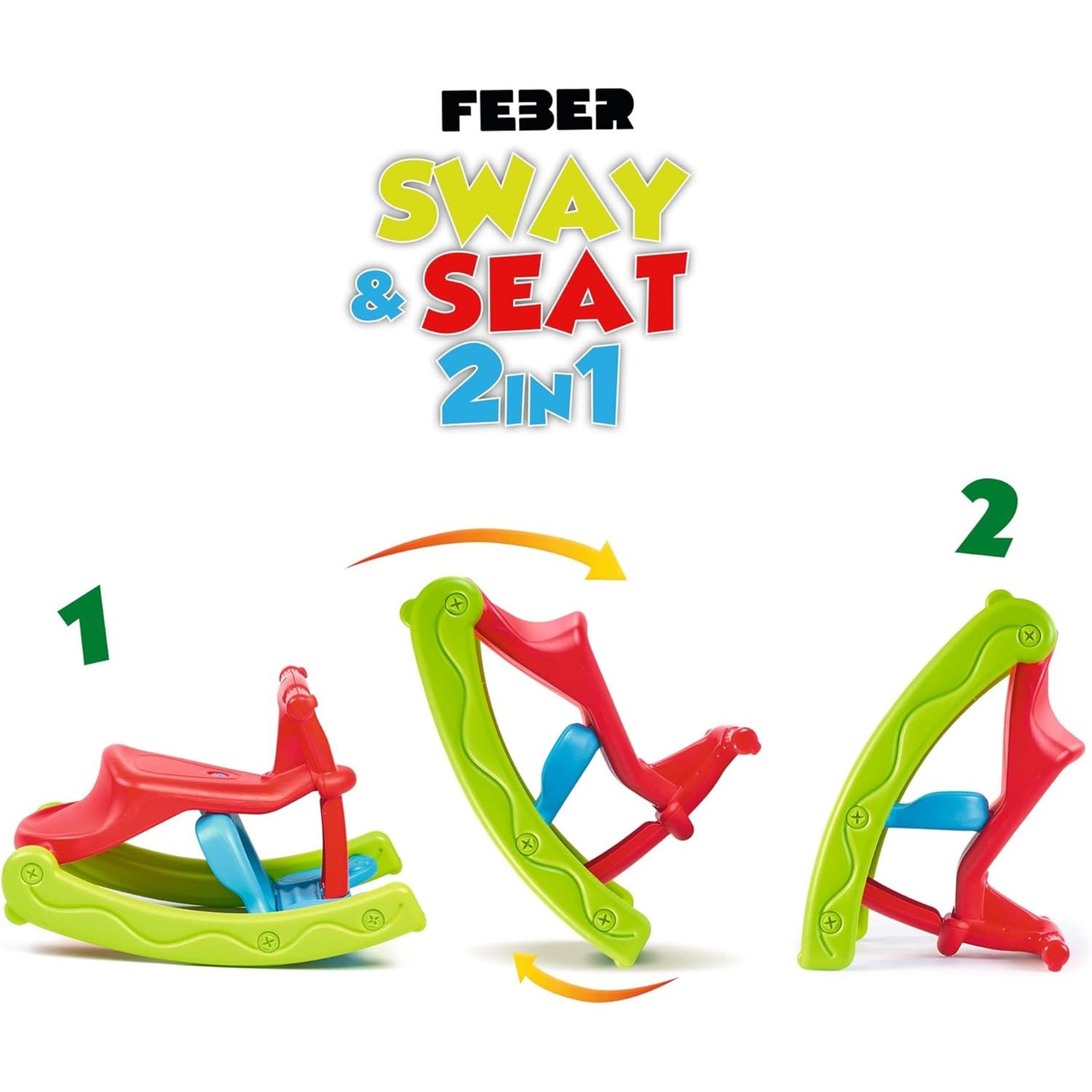 Feber sway & seat – sedia e dondolo 2 in 1 per bambini, uso interno ed esterno -3+ - FEBER