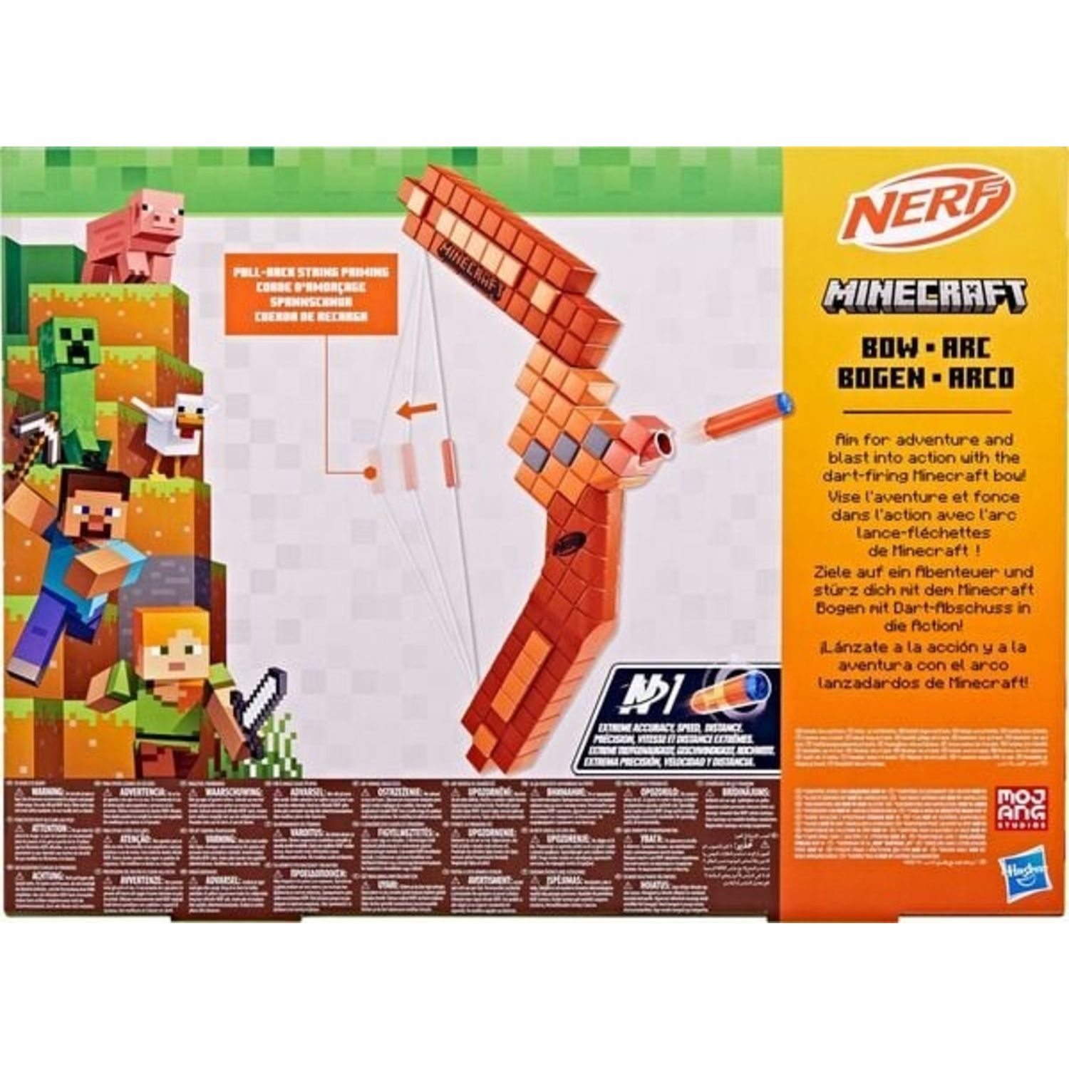 Hasbro nerf minecraft bow dart blaster - include 8 dardi nerf n1 - NERF