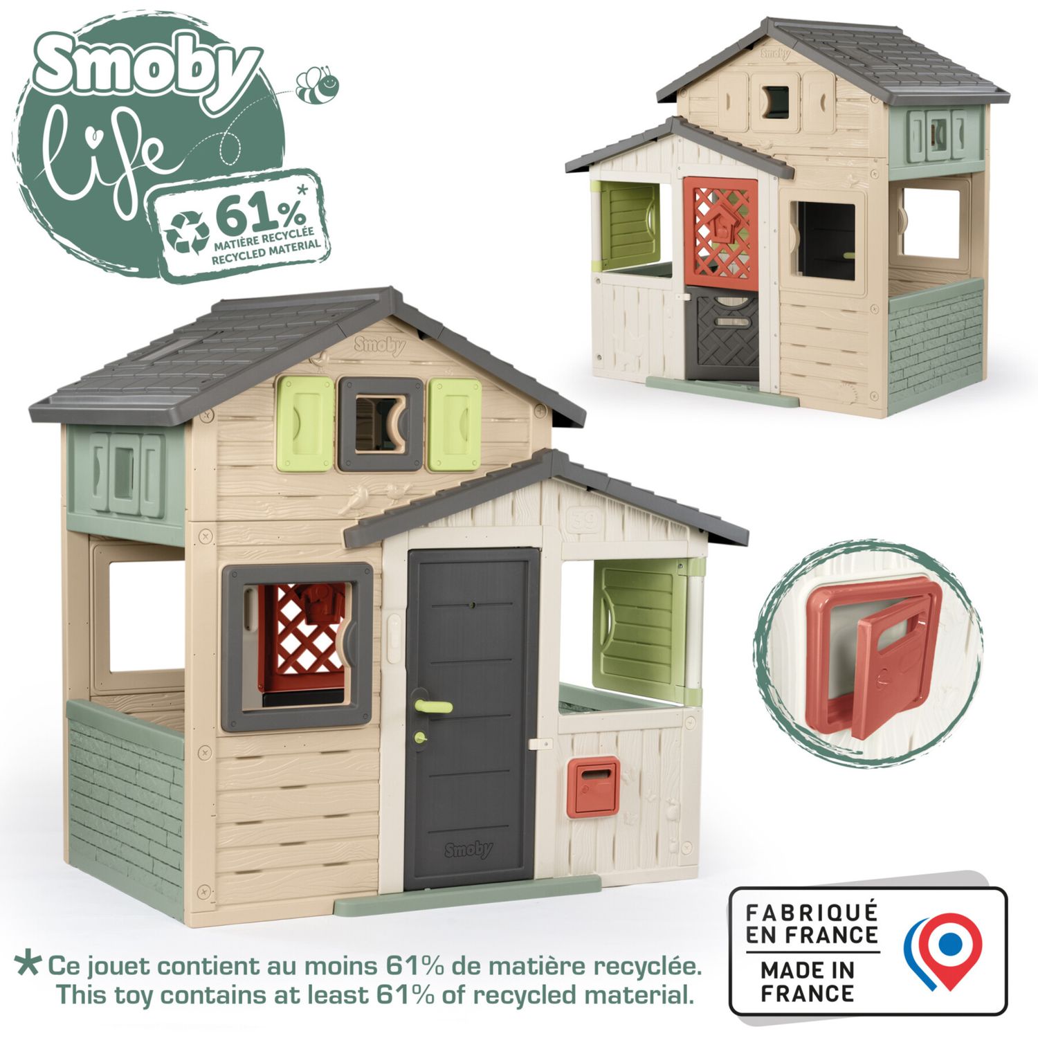 Smoby life casetta evo playhouse – casetta da giardino spaziosa e interattiva -3+ - SMOBY