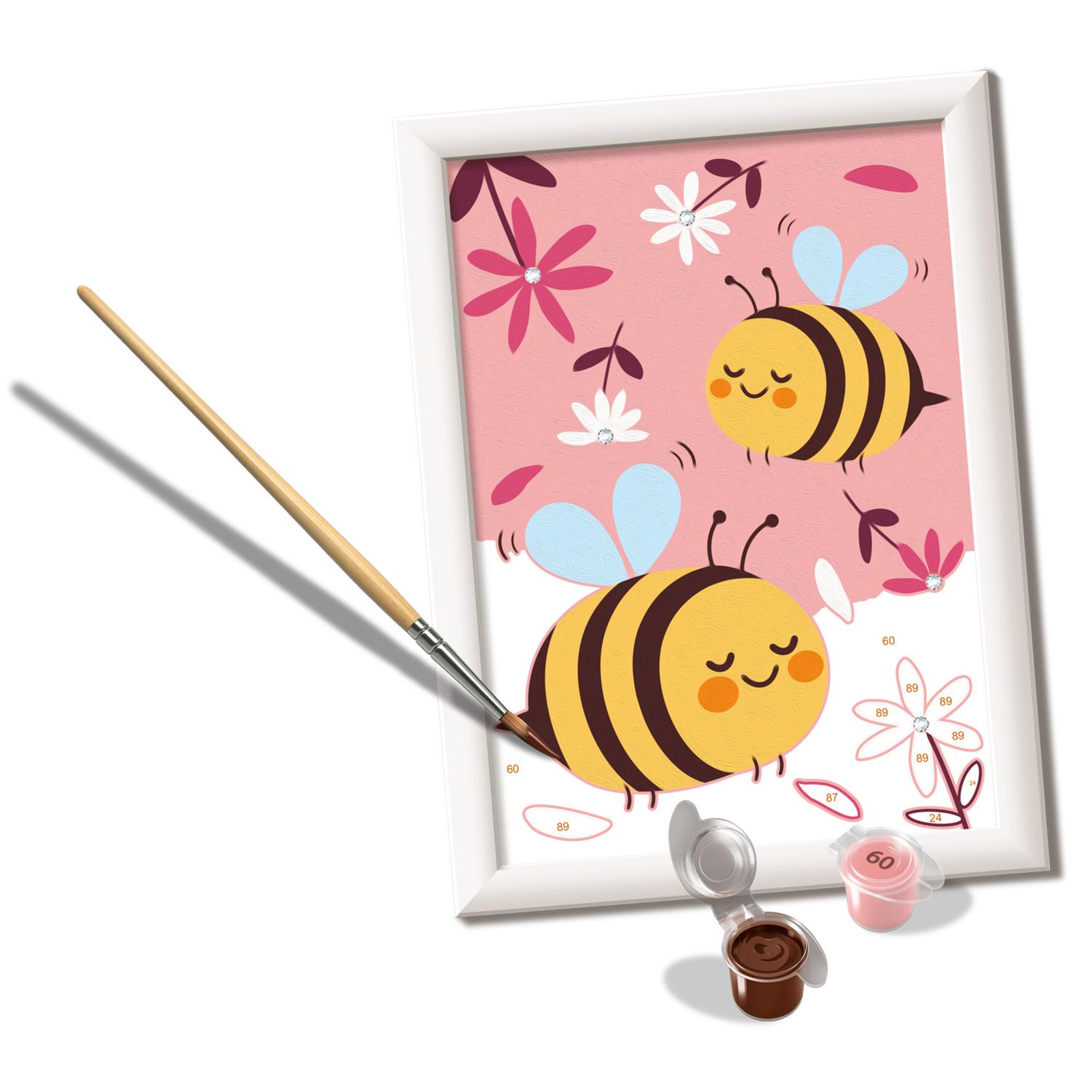 Ravensburger creart - apette felici - kit per dipingere con numeri, 7+ anni - RAVENSBURGER