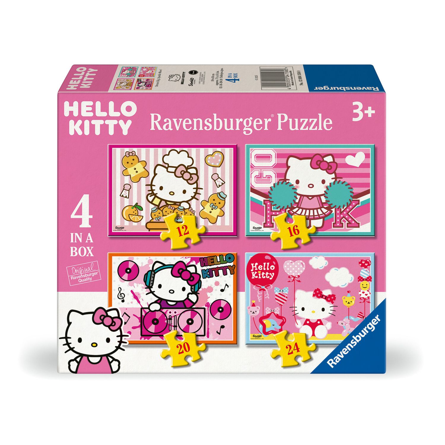 Ravensburger - puzzle hello kitty, set 4 in 1: 12, 16, 20, 24 pezzi -età 3+ anni - Hello Kitty