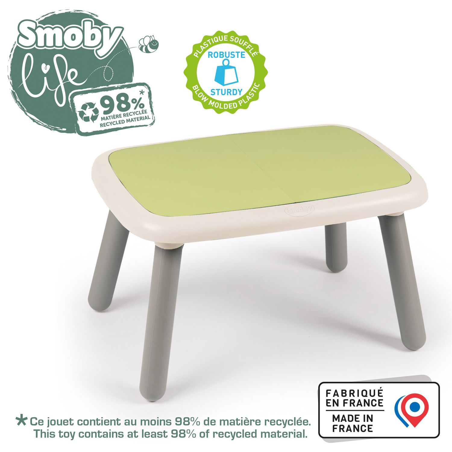 Tavolino smoby life con gambe soffiate per bambini dai 18 mesi – eco-friendly e robusto - SMOBY