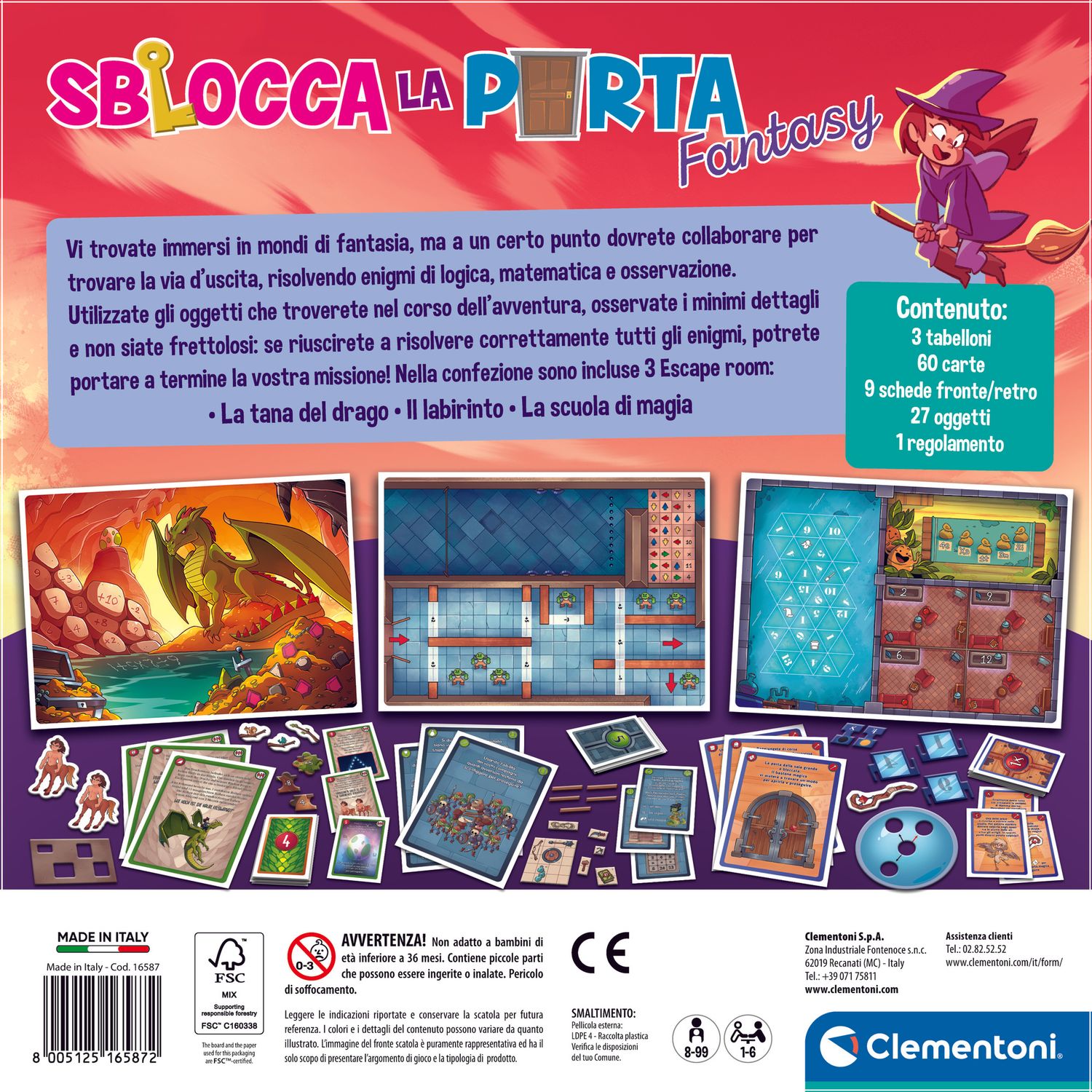 Clementoni sblocca la porta fantasy 16587 – gioco educativo sblocca la porta - CLEMENTONI