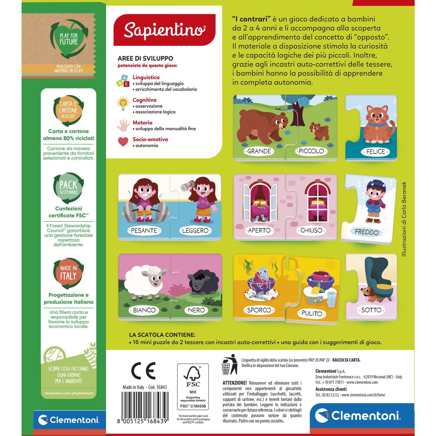 Clementoni i contrari 16843 – gioco educativo sui contrari - SAPIENTINO