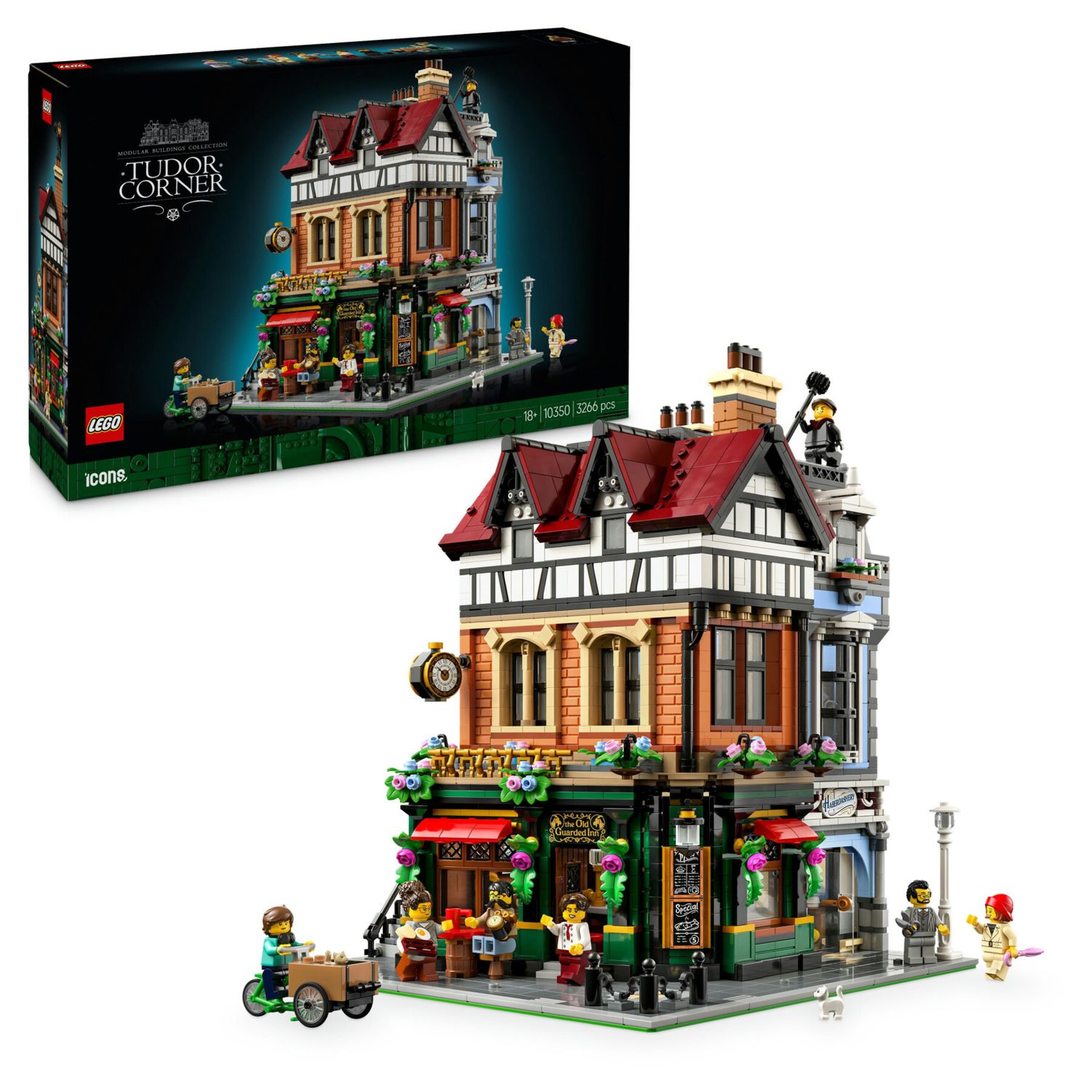 Lego icons 10350 edificio tudor, modellino di casa in miniatura, collezione modular building, regalo per adulti, uomo o donna - Lego, LEGO ICONS
