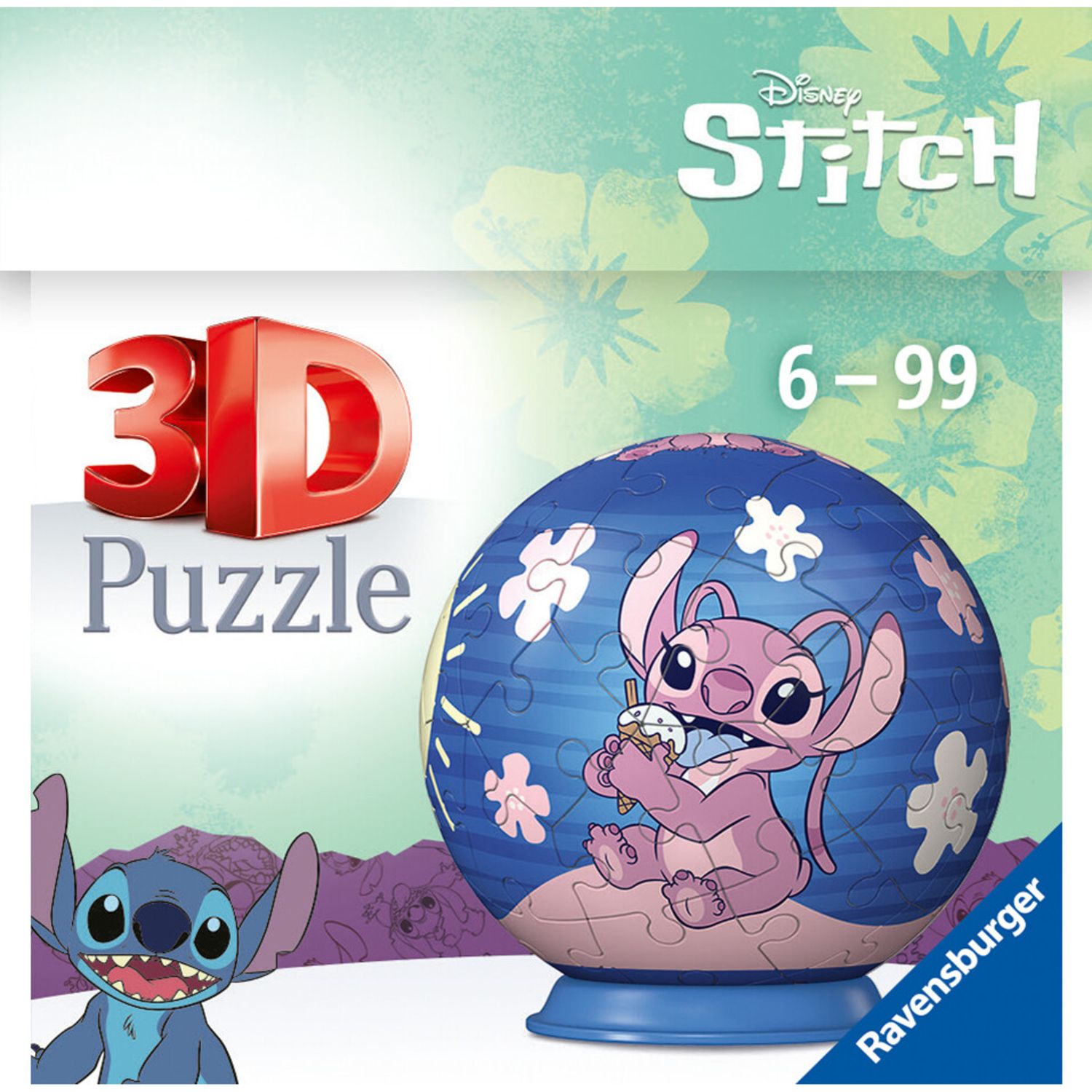 Ravensburger 3d puzzle disney angel (stitch) - 54 pezzi - puzzle unico per 6+ - Disney Stitch