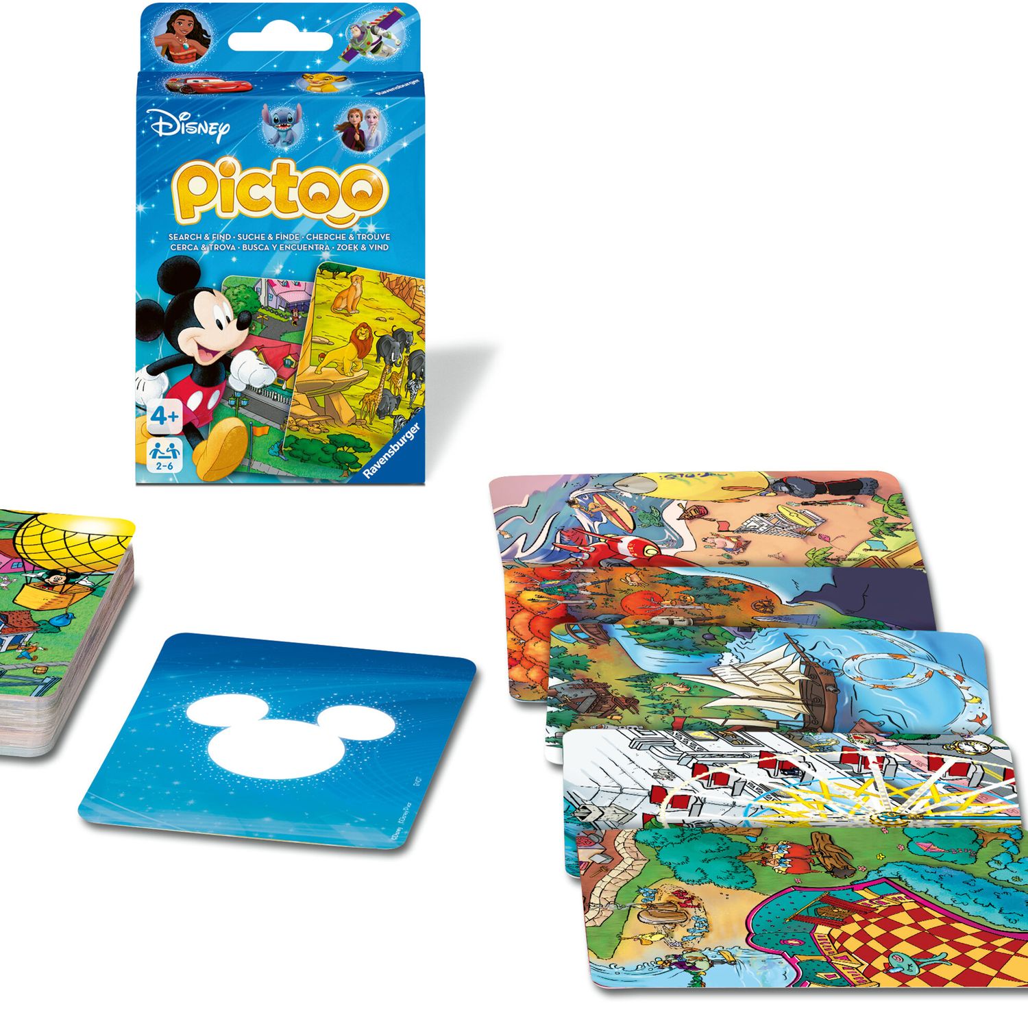 Ravensburger pictoo disney - gioco di carte - sfida immaginativa per bambini 4+ - Disney