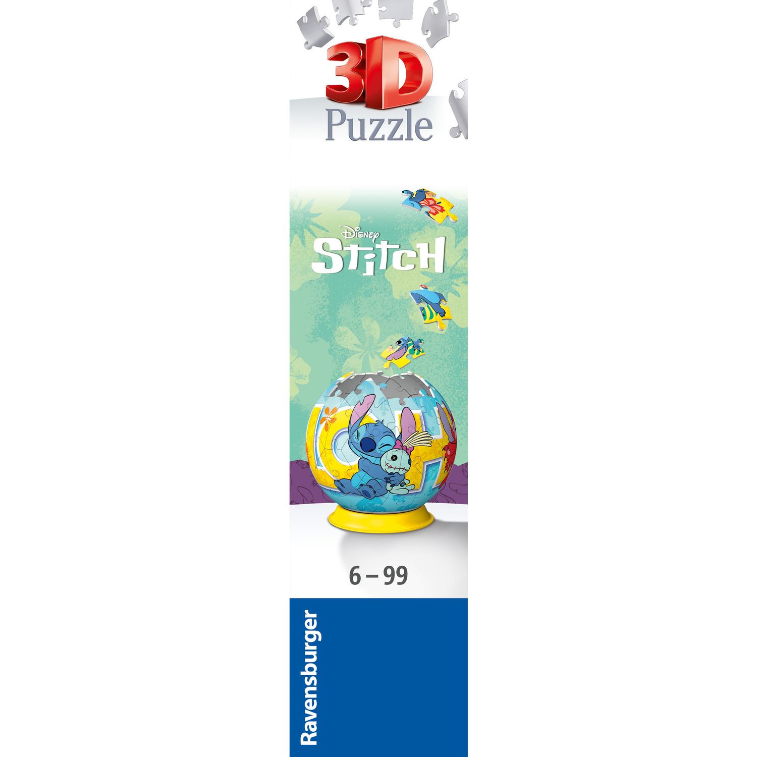 Ravensburger 3d puzzle ball disney stitch - 72 pezzi - puzzle originale 6+ - Disney Stitch