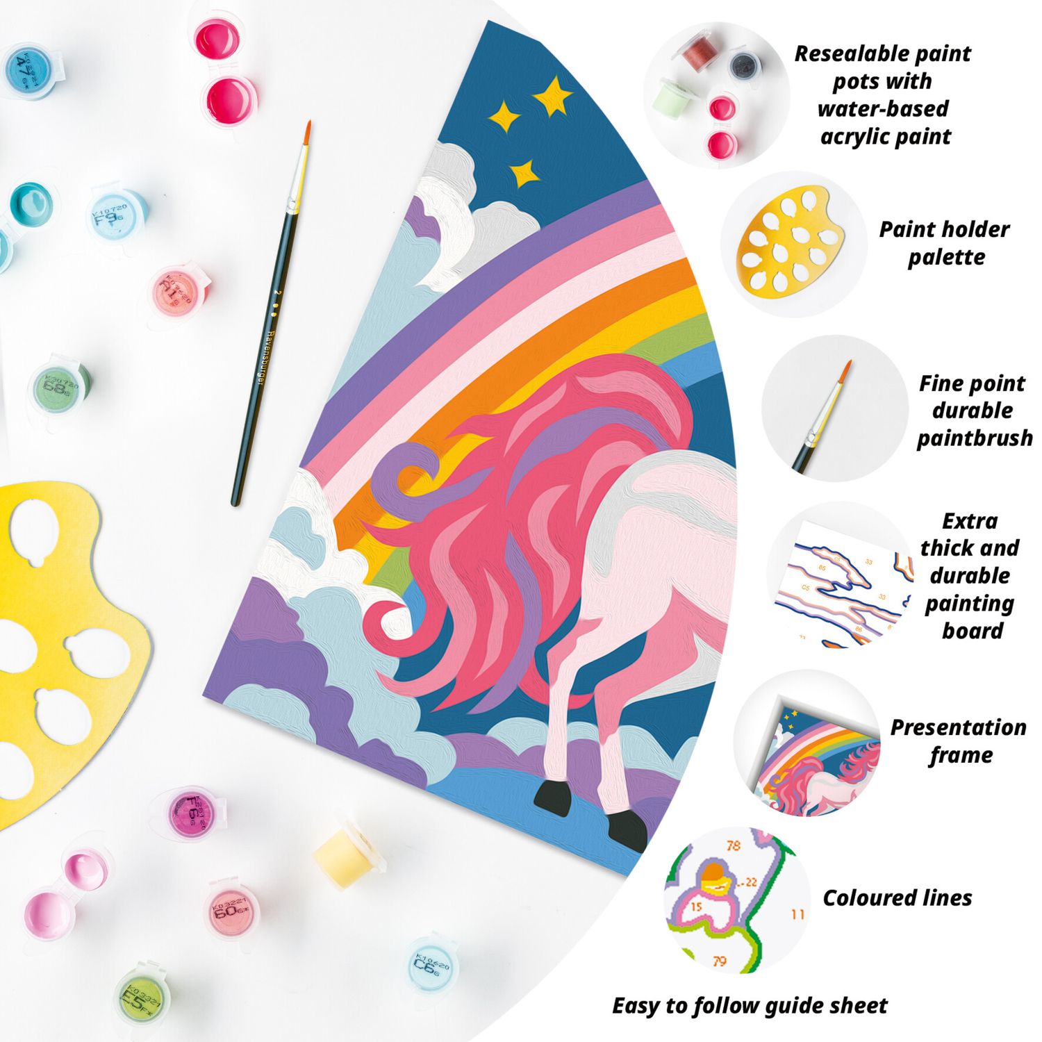 Ravensburger creart - unicorno rosa neon - kit di pittura per bambini 7+ anni - RAVENSBURGER