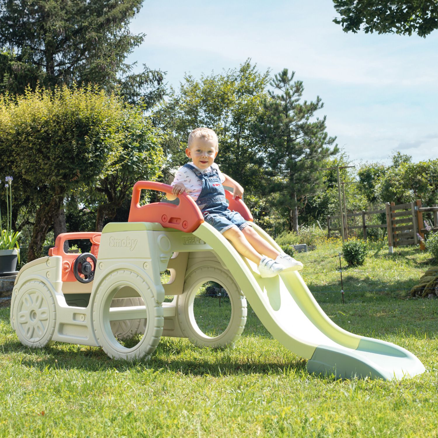 Smoby life adventure car - auto multiattività per bambini 18+ mesi – scivolo, postazione guida e sabbiera - SMOBY