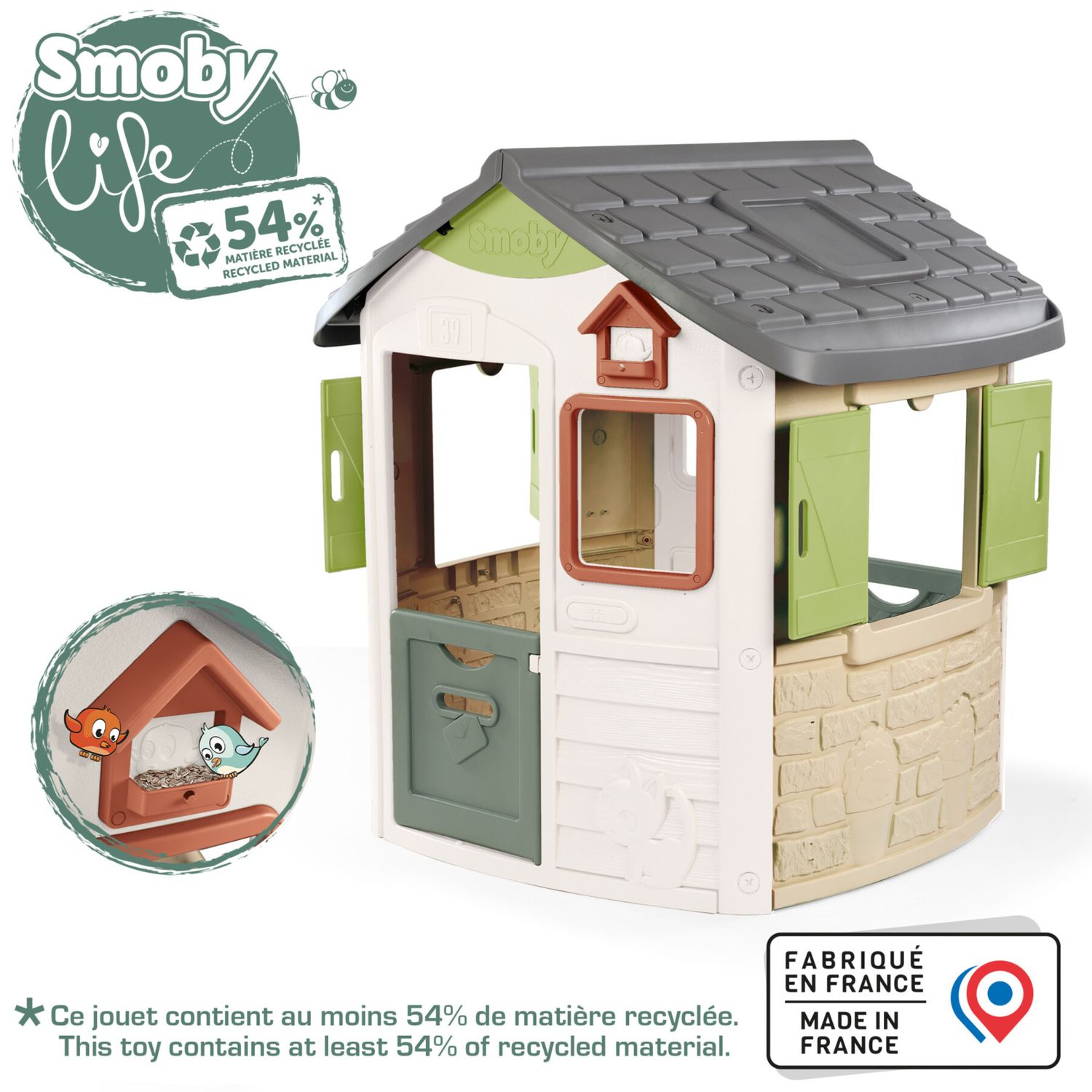 Casetta smoby life jura lodge per bambini - gioco all'aperto resistente e sicura - 2+ - SMOBY