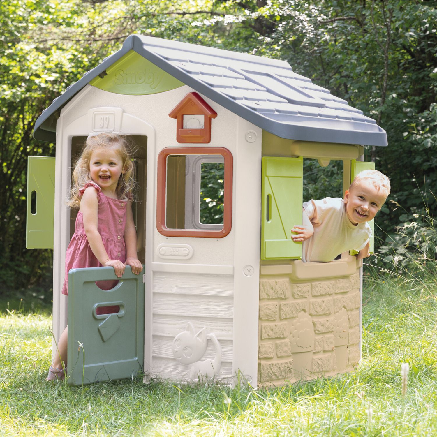 Casetta smoby life jura lodge per bambini - gioco all'aperto resistente e sicura - 2+ - SMOBY