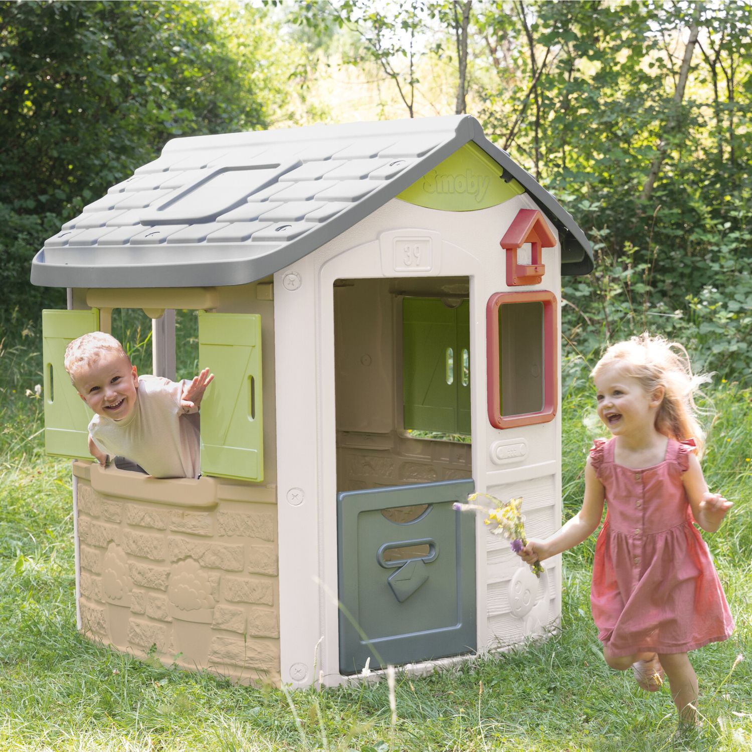 Casetta smoby life jura lodge per bambini - gioco all'aperto resistente e sicura - 2+ - SMOBY