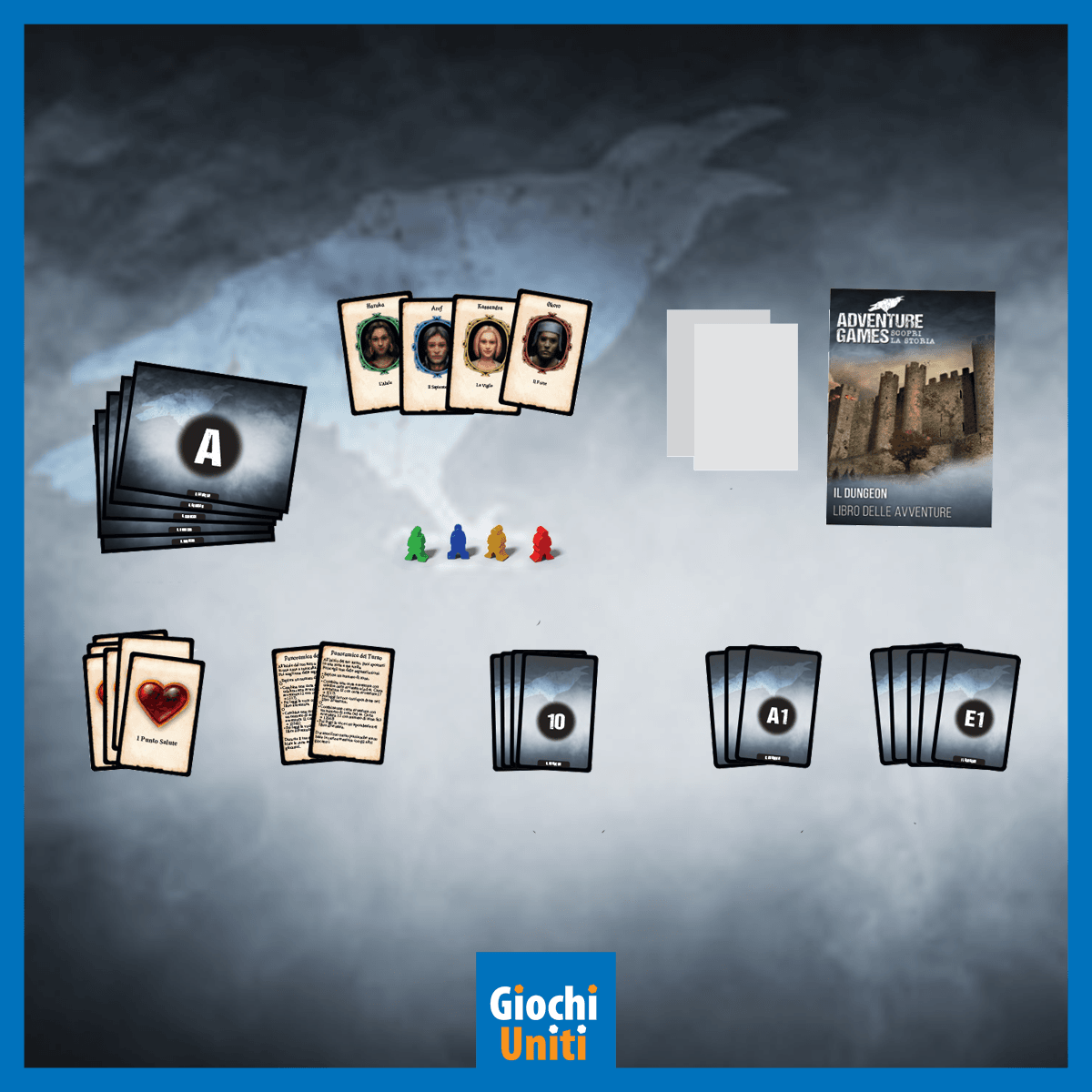 Adventure game: il dungeon - gioco da tavolo per 1-4 giocatori dai 12 anni in su - Giochi Uniti