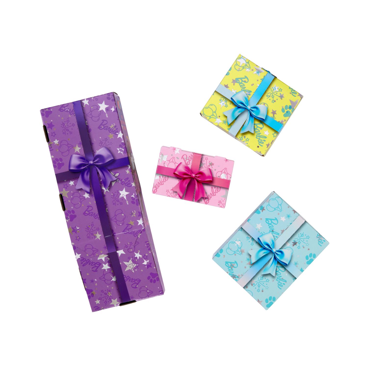 Barbie party unboxed - shimmerin' hearts serie compleanno del cucciolo, bambola con 10 accessori a sopresa - Barbie