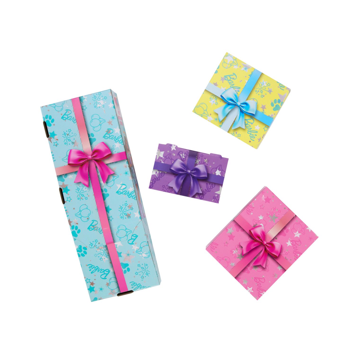 Barbie party unboxed - party stars serie compleanno del cucciolo, bambola con 10 accessori a sopresa - Barbie