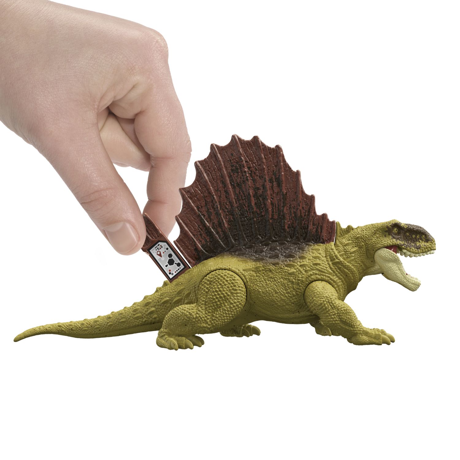 Mattel jurassic world - dimetrodonte pericolo giurassico, dinoasuro snodato con dettagli autentici, specie di medie dimensioni - Jurassic World