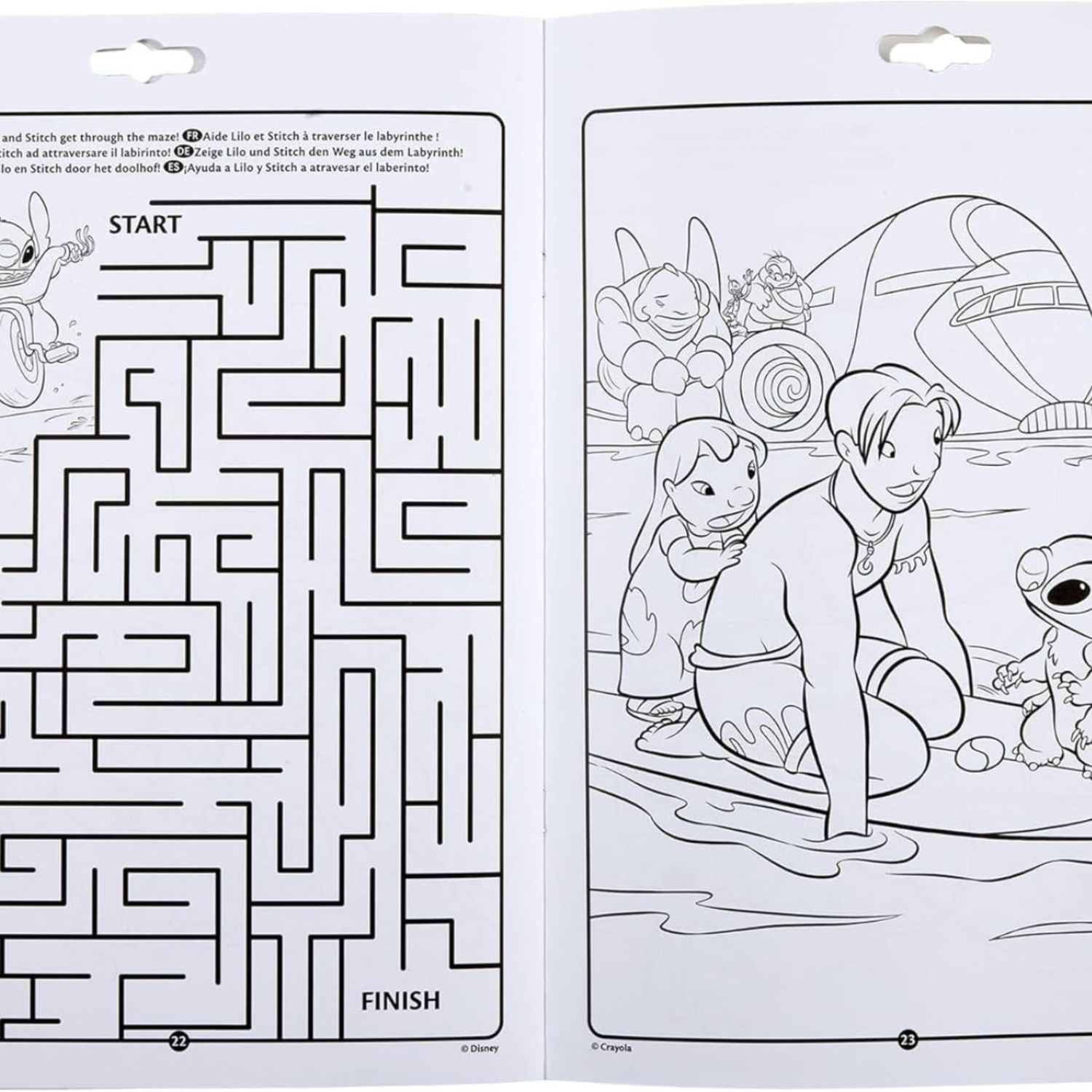 Crayola - album attività & coloring lilo&stitch, 32 pagine da colorare e 7 mini pennarelli lavabili, 04-0865 - CRAYOLA, Disney Stitch