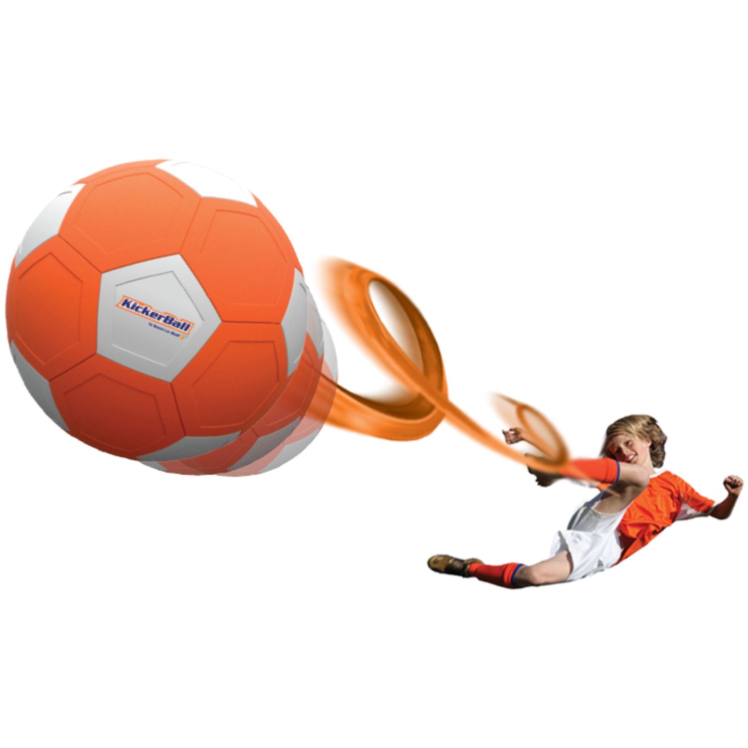 Kickerball - la palla con effetti rotanti e curvi che trasforma ogni tiro in un capolavoro - arancione - 