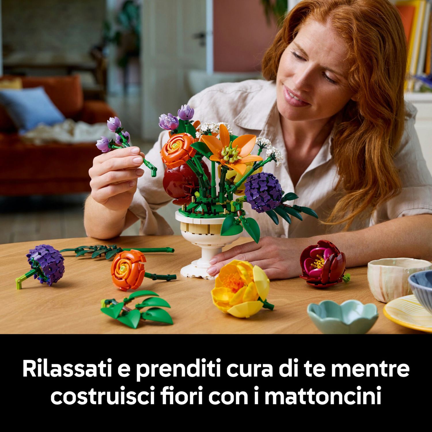 Lego icons botanicals 10345 composizione floreale - 14 fiori finti, kit adulti - LEGO ICONS BOTANICAL, Lego