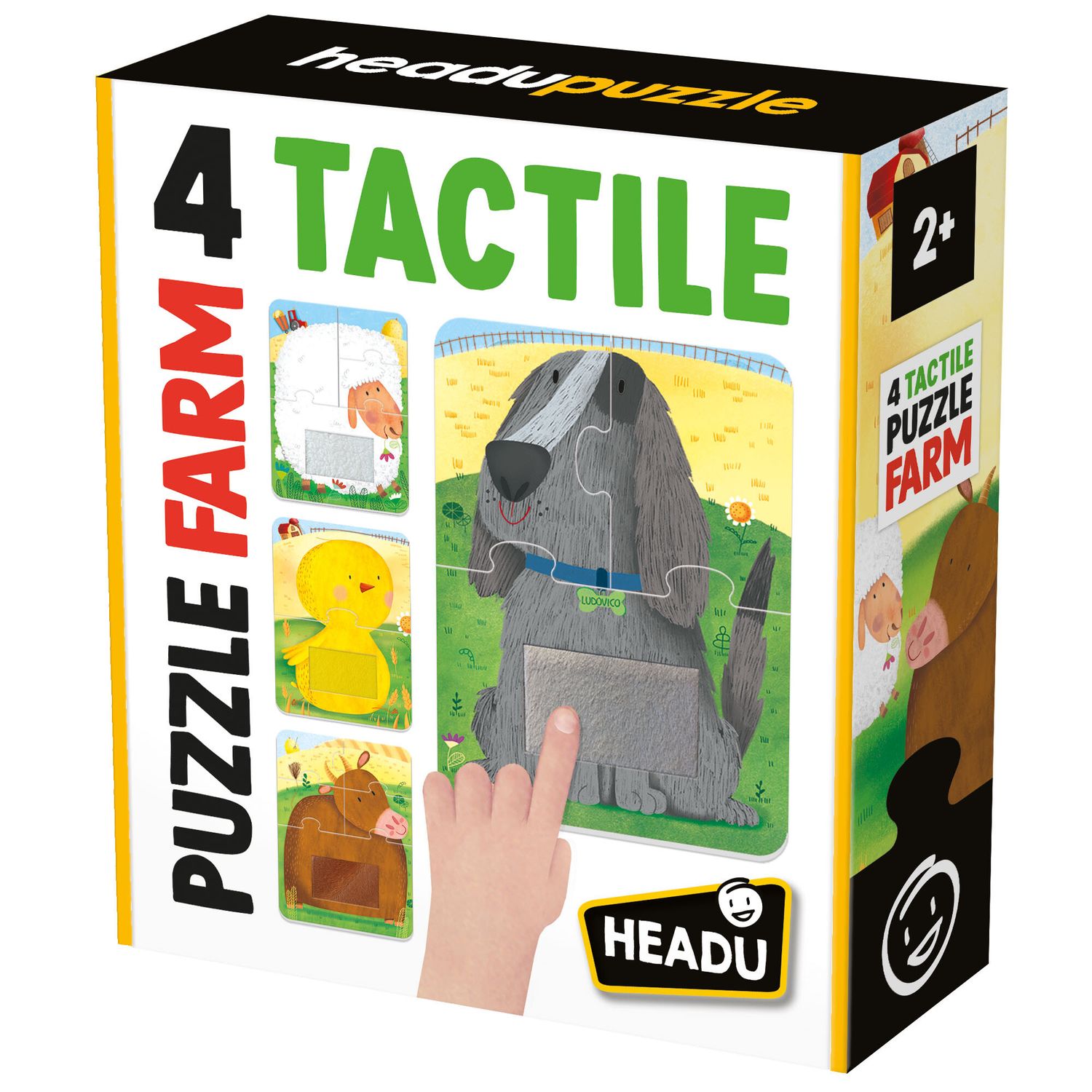 4 tactile puzzle farm - tocca e ricomponi! 4 puzzle progressivi con texture tattili. memoria, forme e colori - HEADU