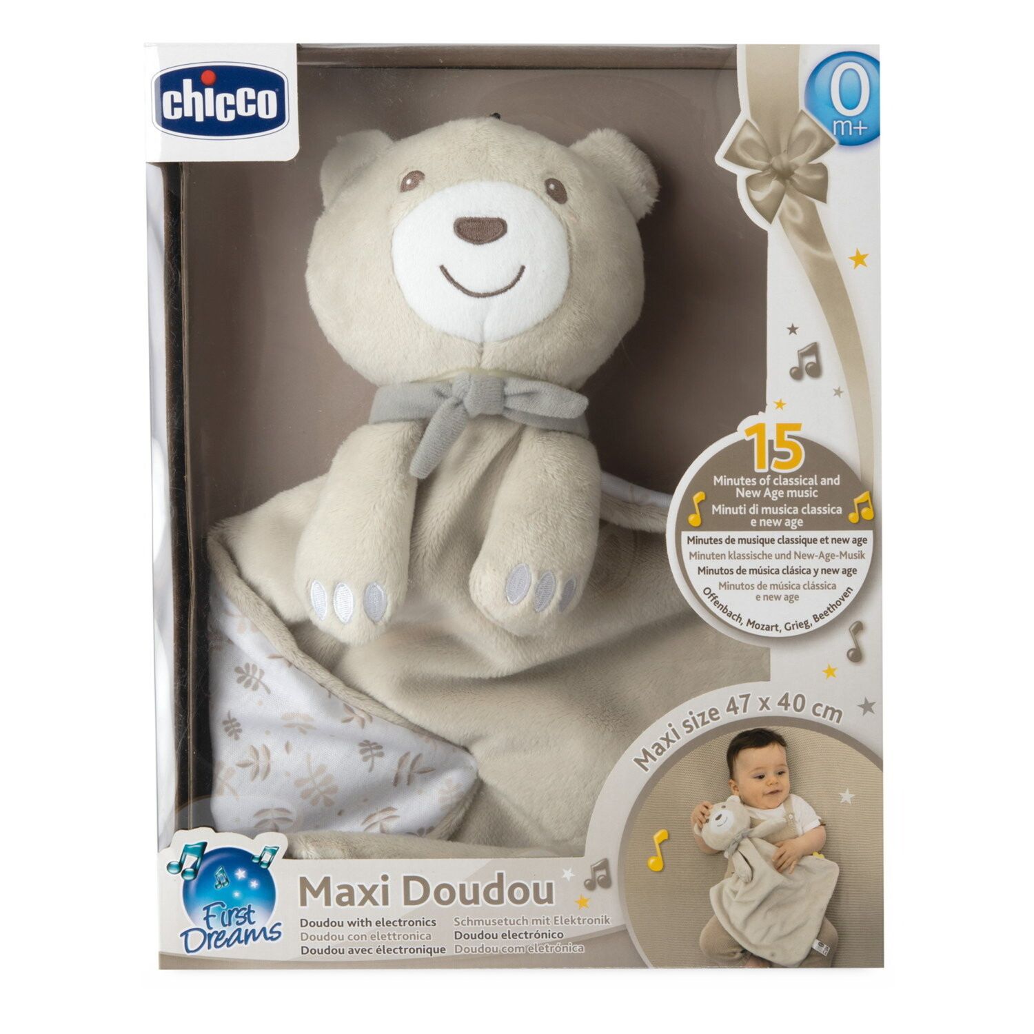Maxi doudou neutro – peluche first dreams, 0+ mesi - chicco - Chicco