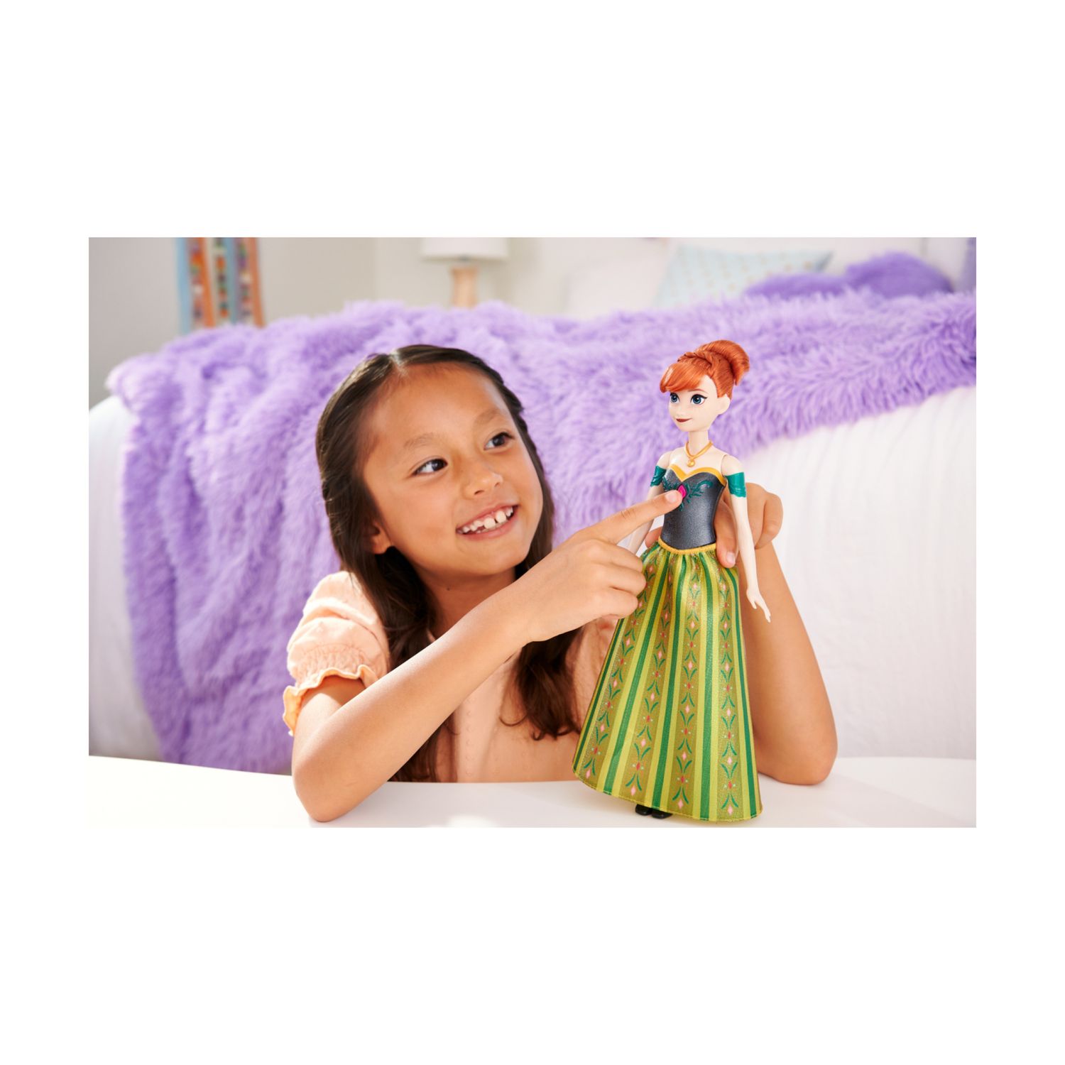 Mattel disney frozen - anna oggi, bambola cantante dai capelli rossi che canta la canzone "oggi, per la prima volta" - Frozen