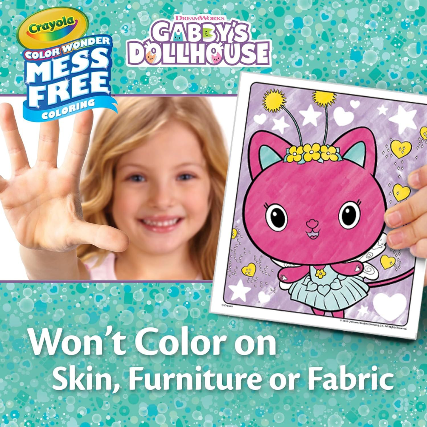 Crayola color wonder - coloring set con 18 pagine da colorare e 4 pennarelli senza macchia, soggetto gabby's dollhouse - CRAYOLA, GABBY'S DOLLHOUSE