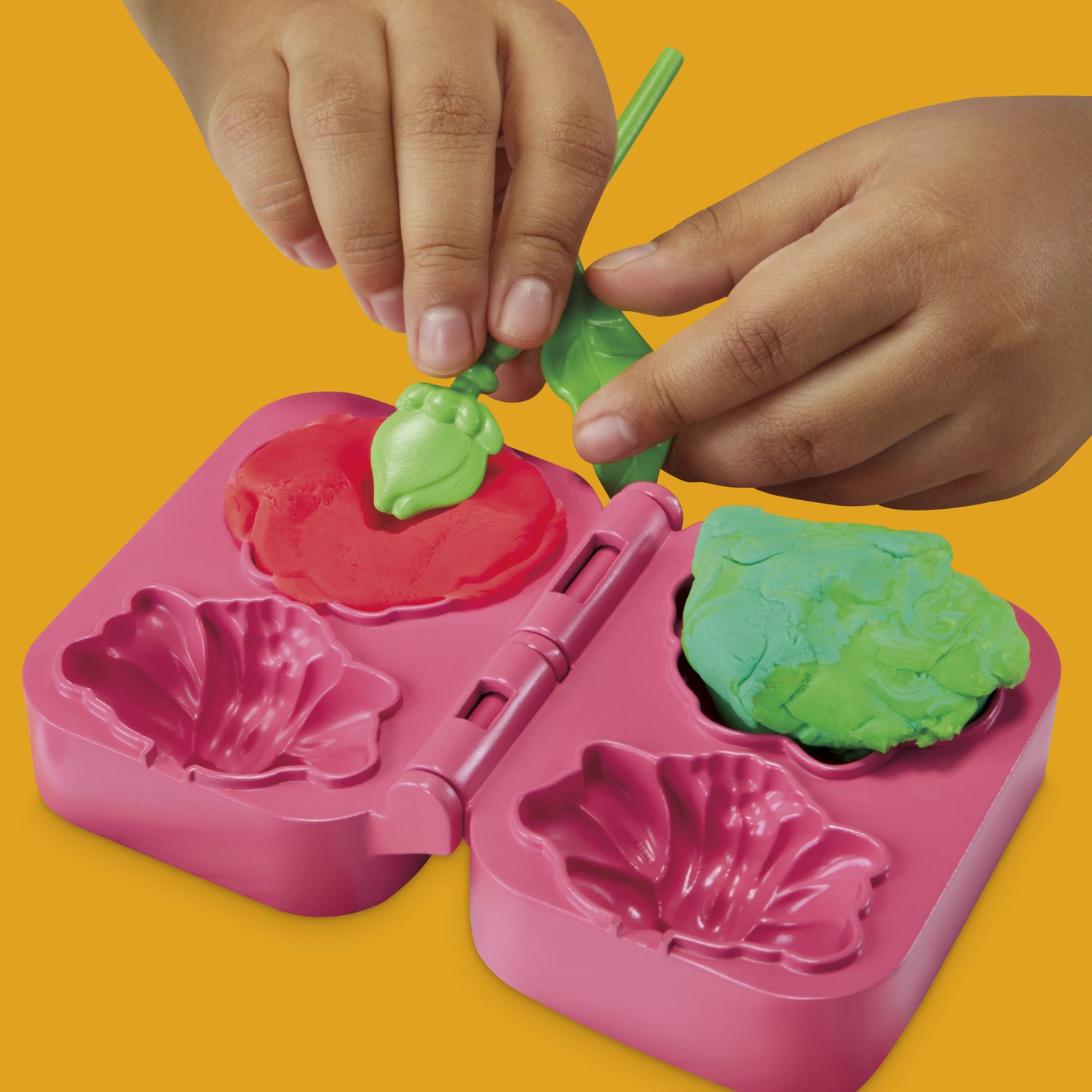 Play-doh, cestino fiorito per creare piante e fiori colorati.giocattolo con natura finta. include 5 vasetti di pasta modellabile play-doh - PLAY-DOH