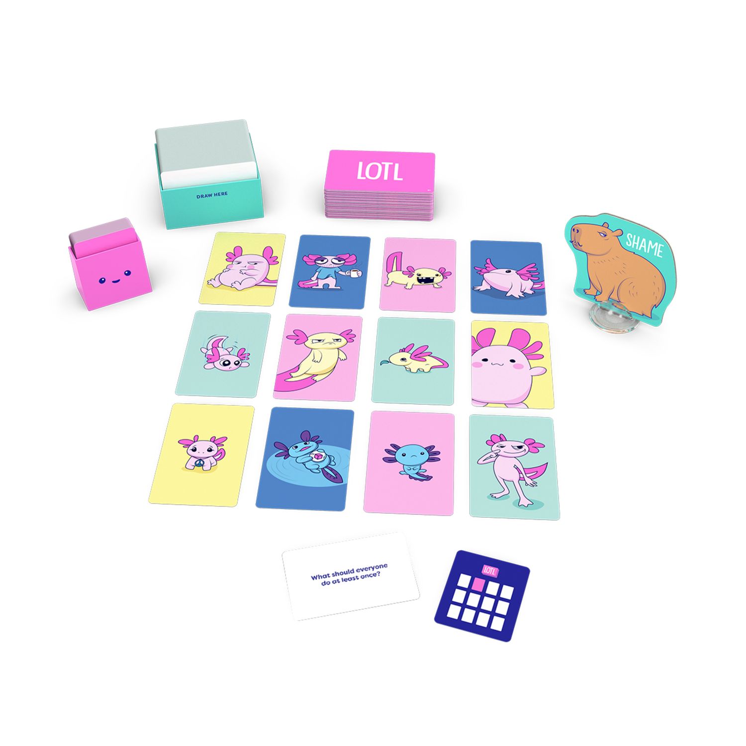 Funko games – askalotl, gioco di carte per famiglie 8+ – trova l’axolotl con domande esilaranti, 3-8 giocatori, 30 min, versione italiana - Funko