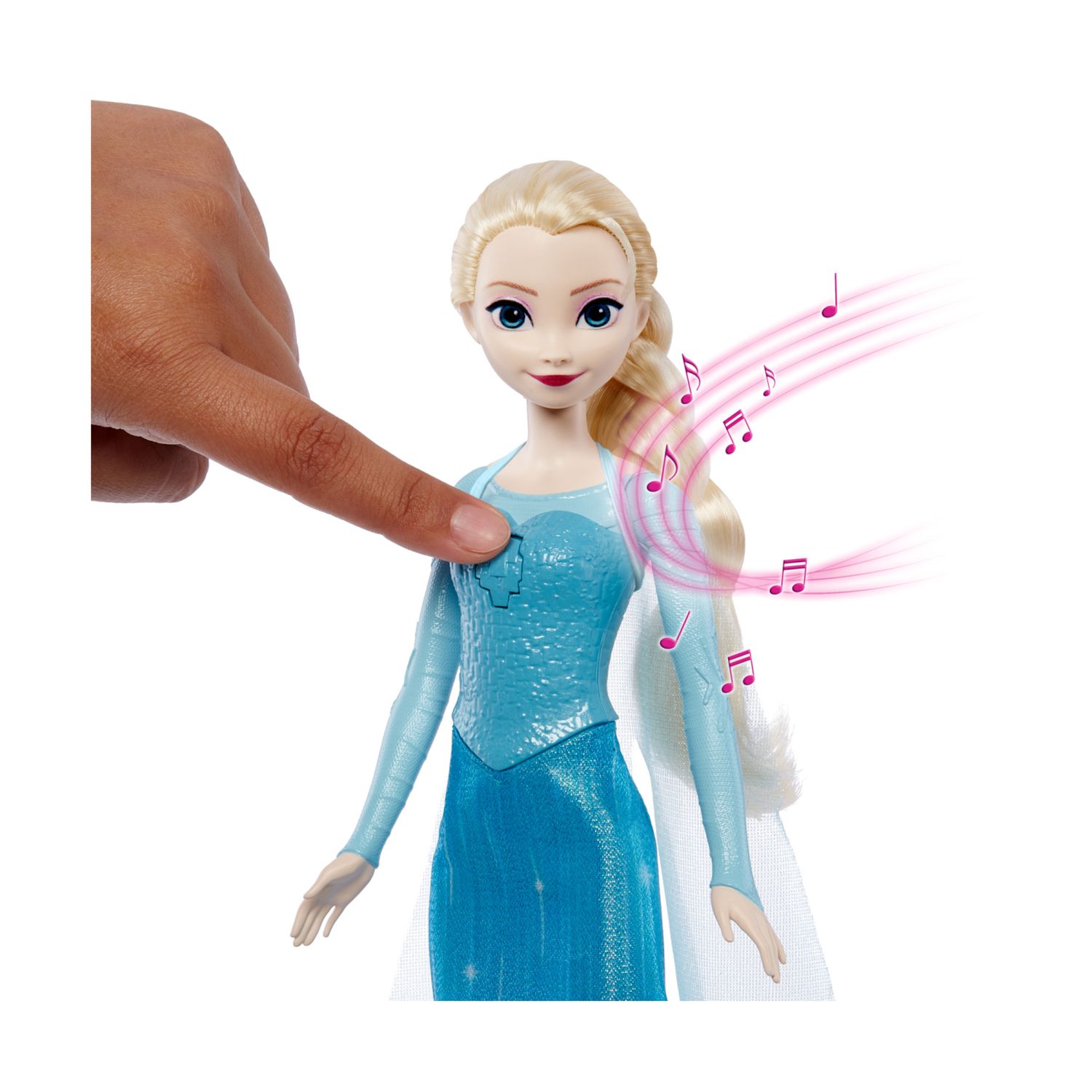 Mattel disney frozen - elsa cantante, bambola bionda con abito turchese che canta la canzone "all'alba sorgerò" - Frozen