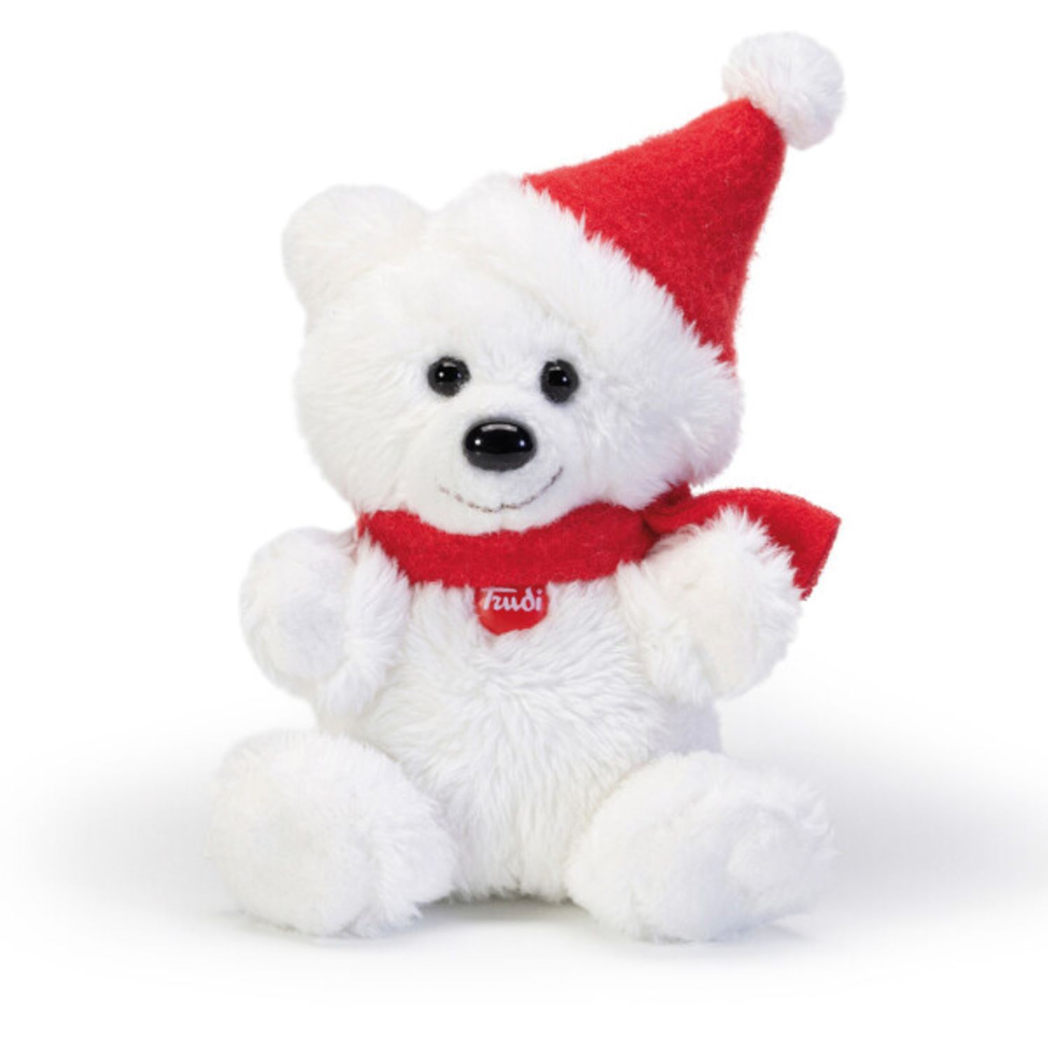 Peluche orsetto bianco con berretto rosso - trudi - Trudi