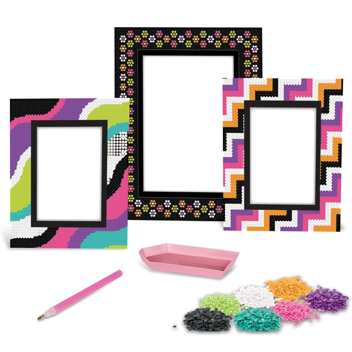 Crayola creations - set cornici portafoto personalizzabili con cristalli colorati, attività creativa e regalo per bambine, da 8 anni - CRAYOLA