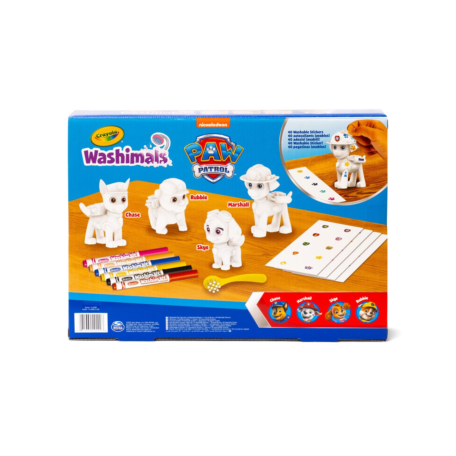 Washimals pets - paw patrol set attività 4 cuccioli con adesivi - CRAYOLA
