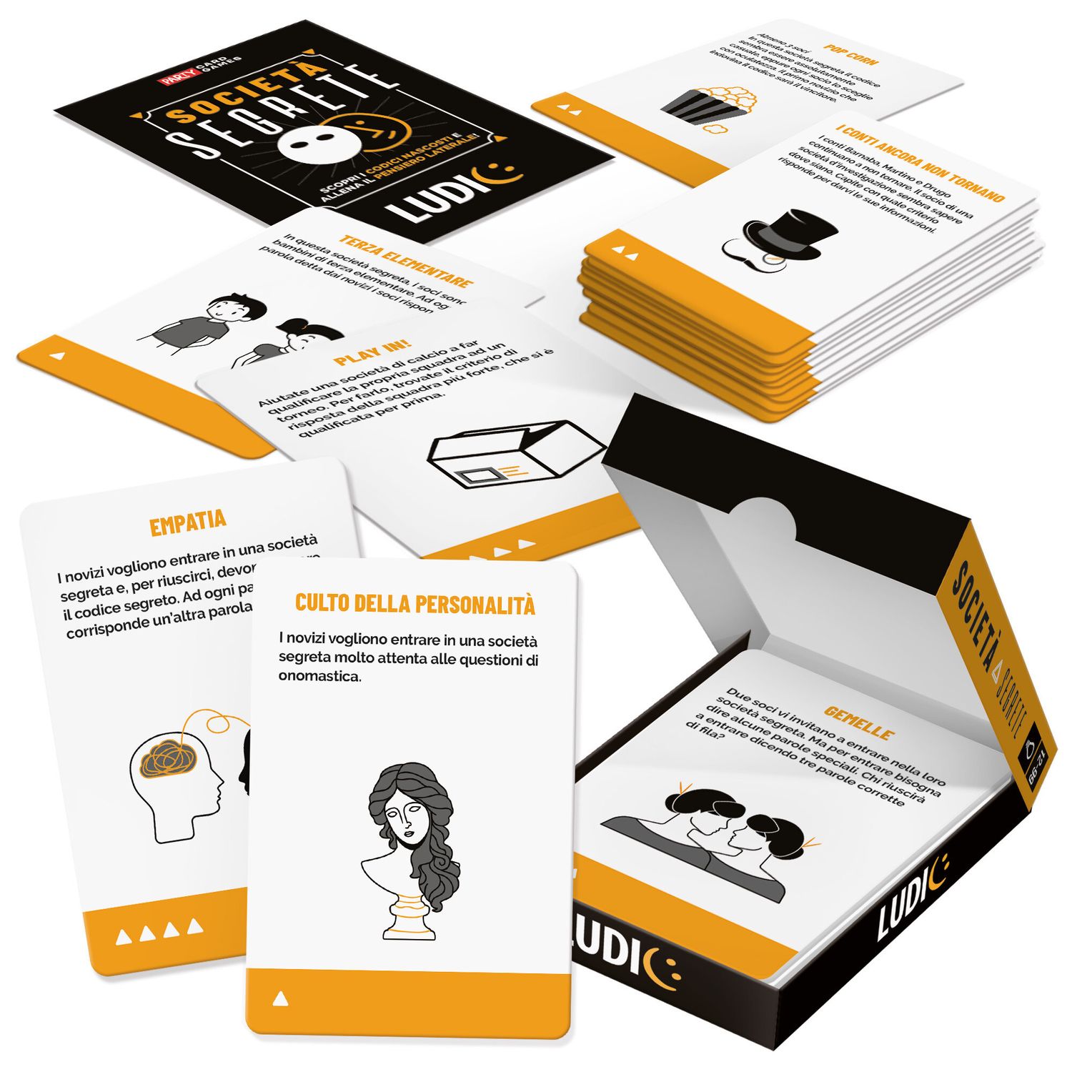 Società segrete - scopri i codici nascosti e allena il pensiero laterale! un party game divertentissimo, che allena la logica e il pensiero laterale. - LUDIC