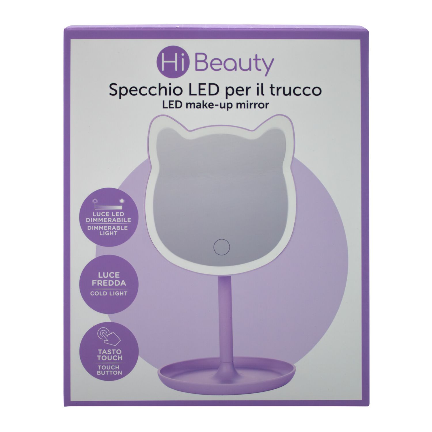 Specchio led make up a forma di gatto – specchiera da trucco divertente e colorata - IBS