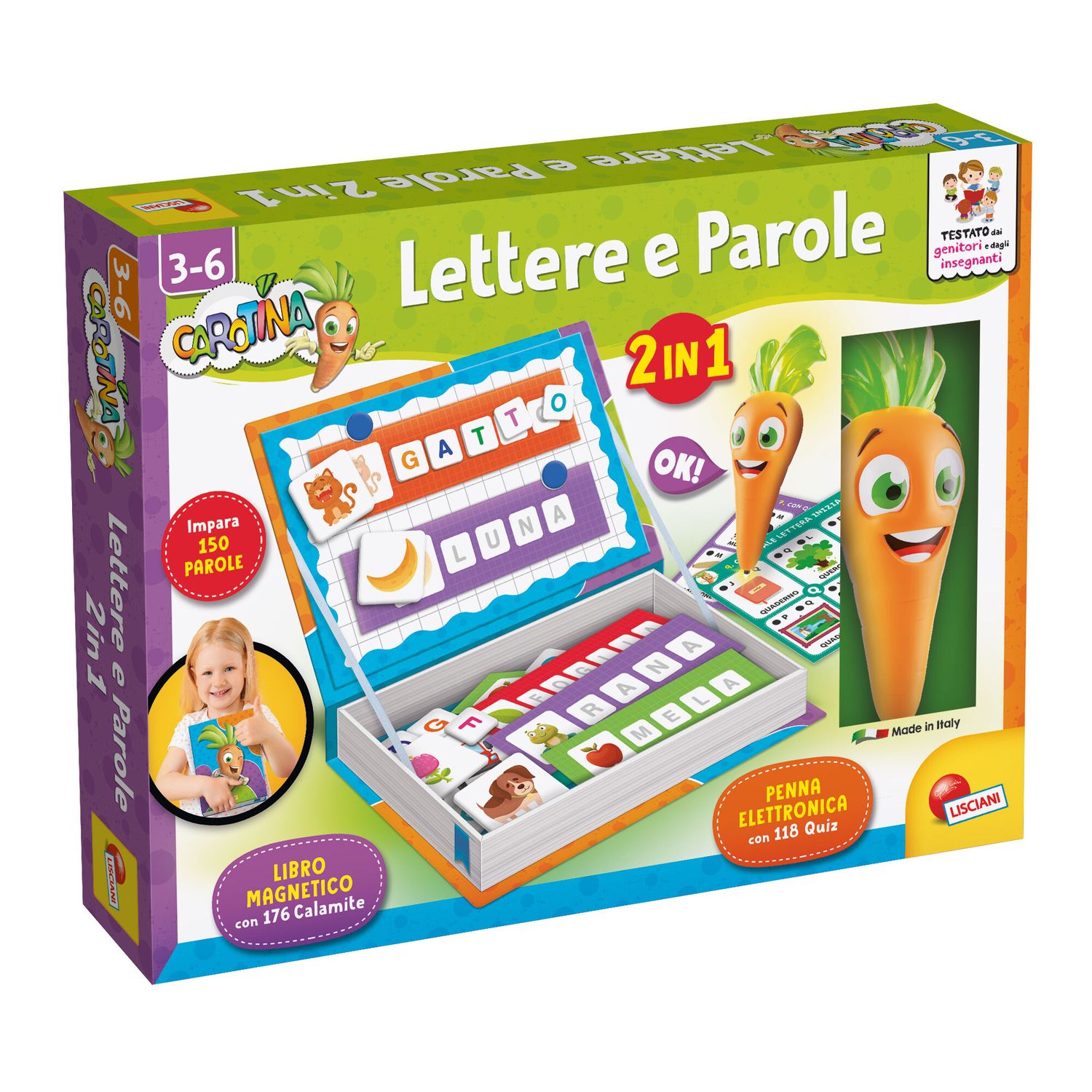 Carotina penna parlante lettere e parole 2 in 1 – apprendimento interattivo - LISCIANI