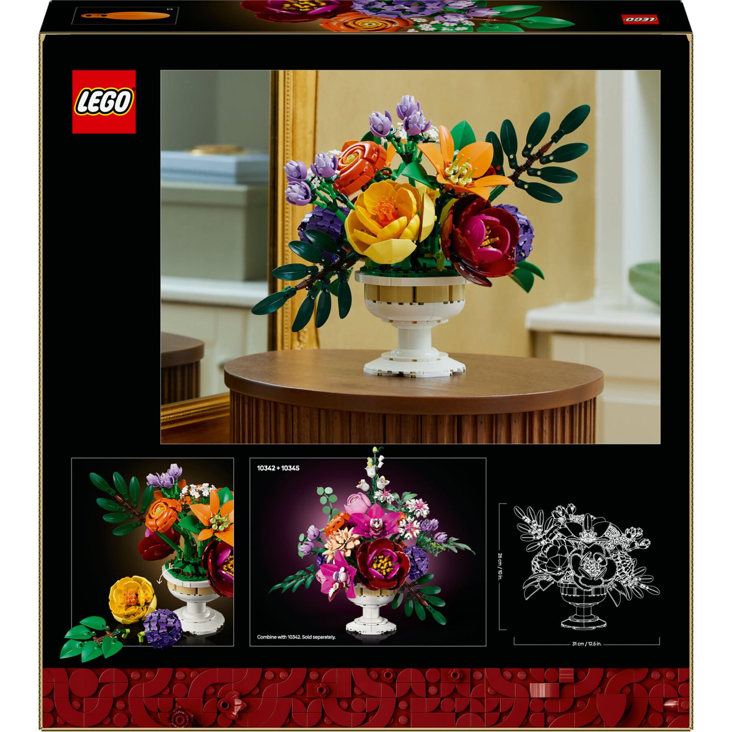 Lego icons botanicals 10345 composizione floreale - 14 fiori finti, kit adulti - LEGO ICONS BOTANICAL, Lego