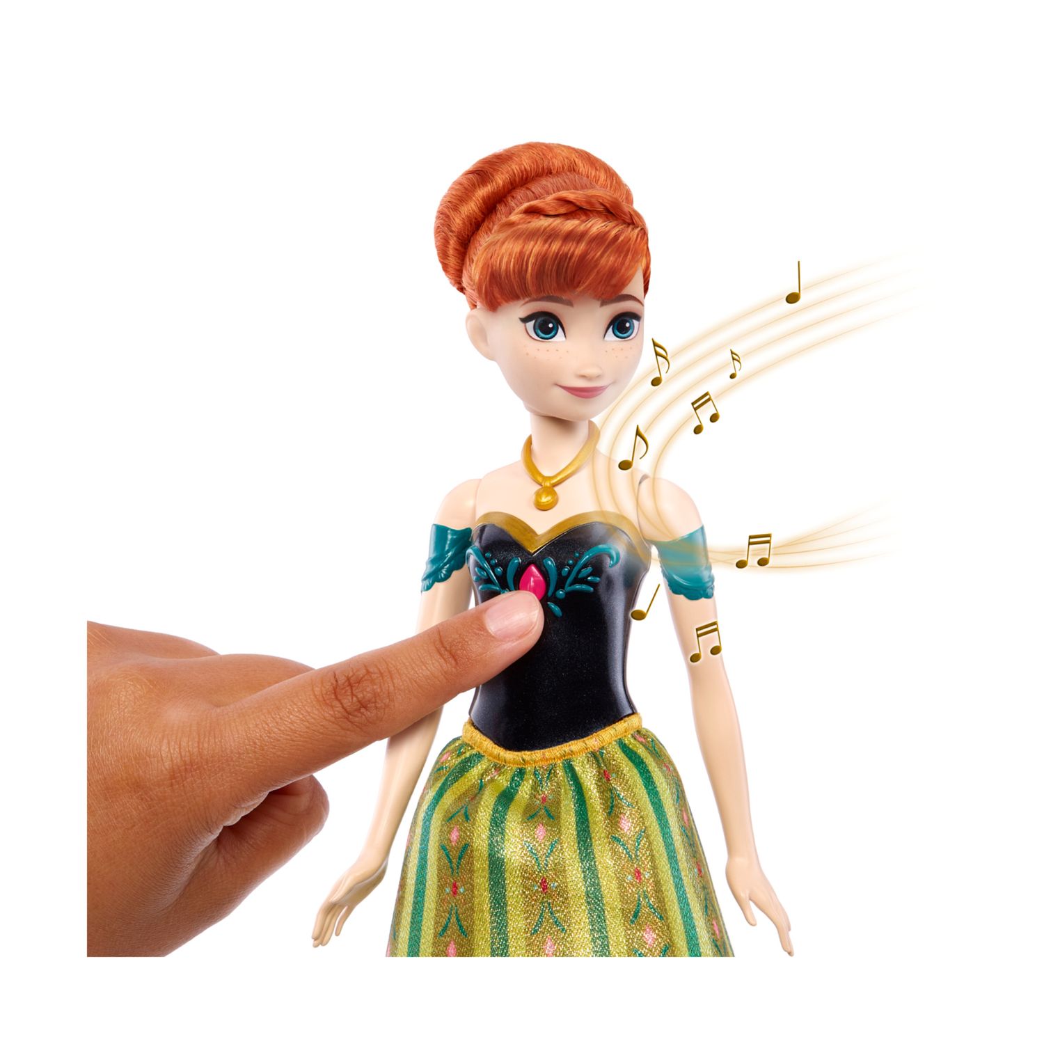 Mattel disney frozen - anna oggi, bambola cantante dai capelli rossi che canta la canzone "oggi, per la prima volta" - Frozen