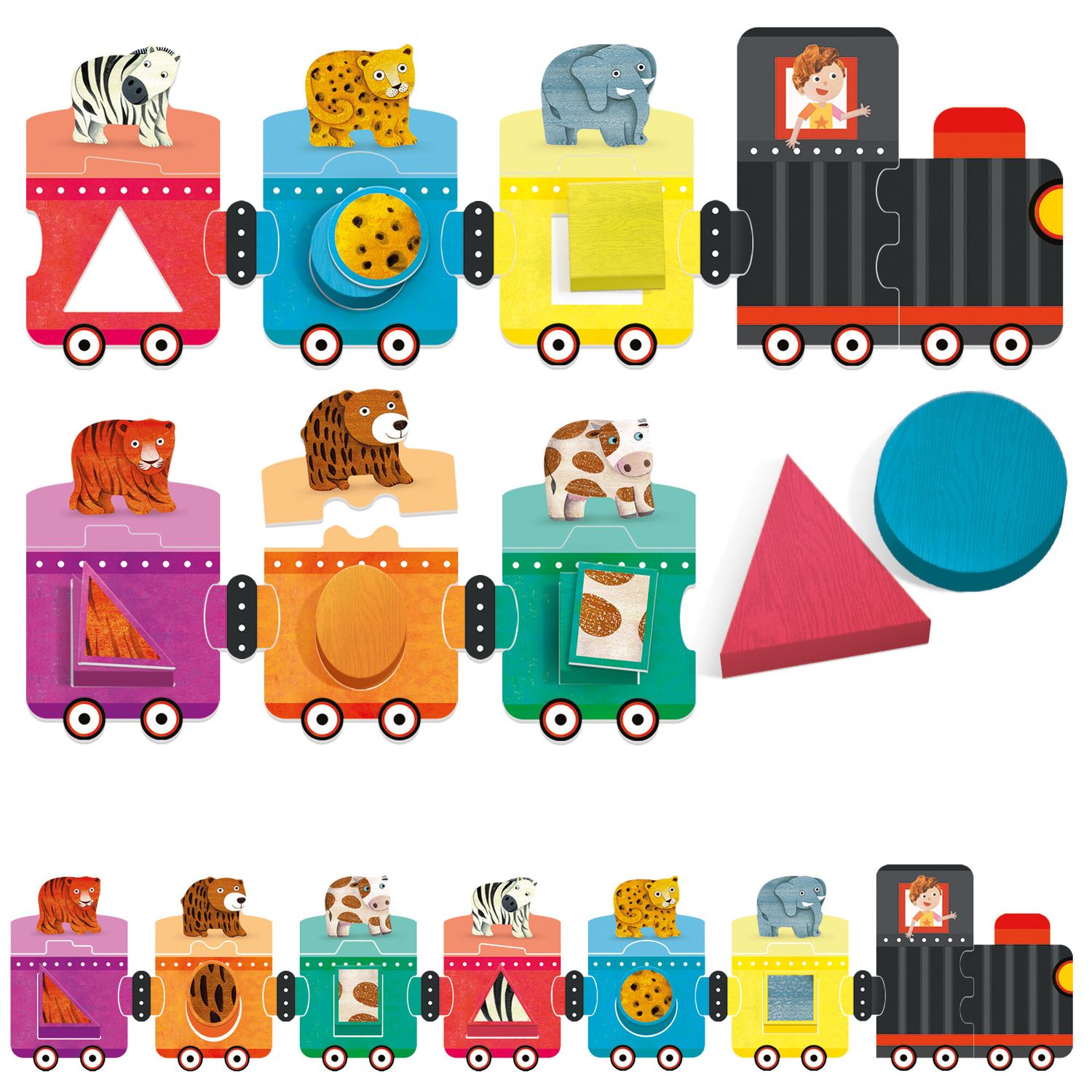 Trenino delle forme e dei colori – gioco educativo per bambini - 24m+ - headu - HEADU