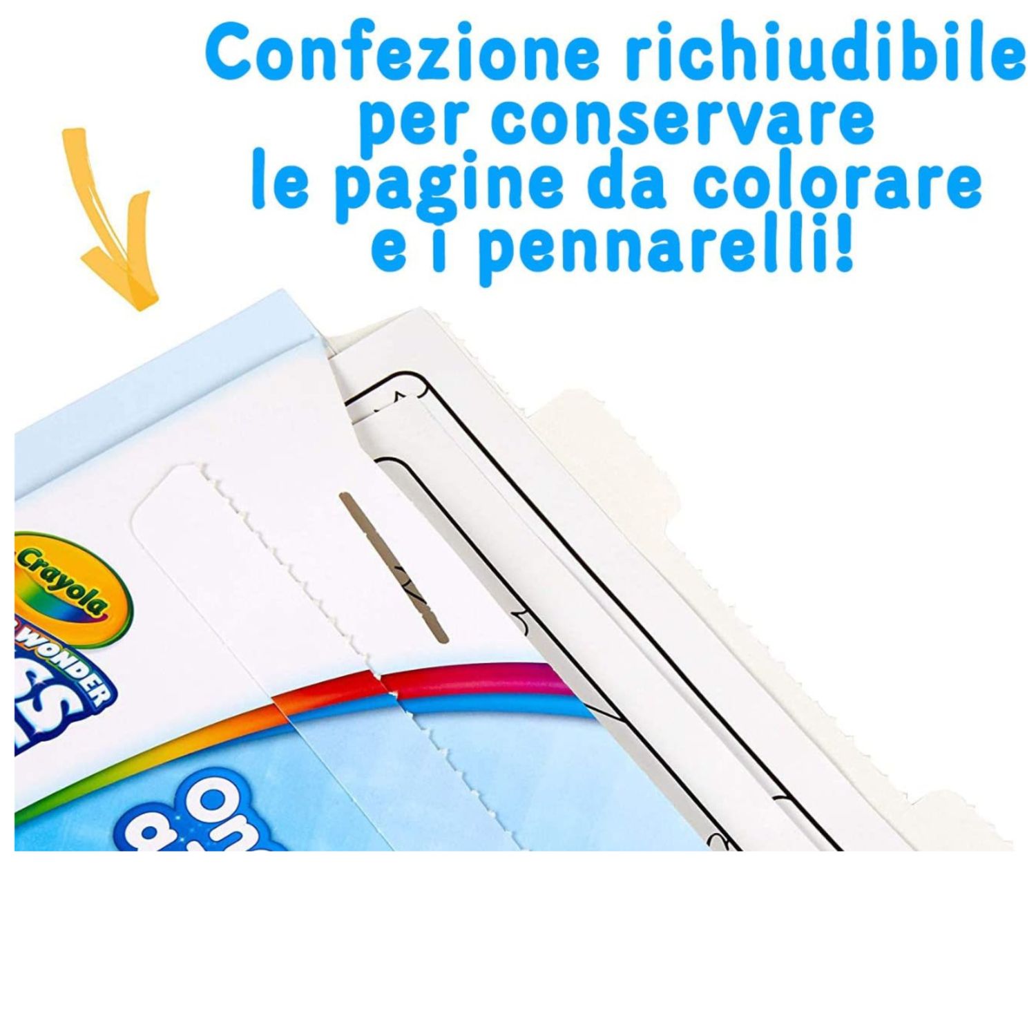 Crayola - color wonder, coloring set con 18 pagine da colorare e 4 pennarelli senza macchia, soggetto unicreatures - CRAYOLA