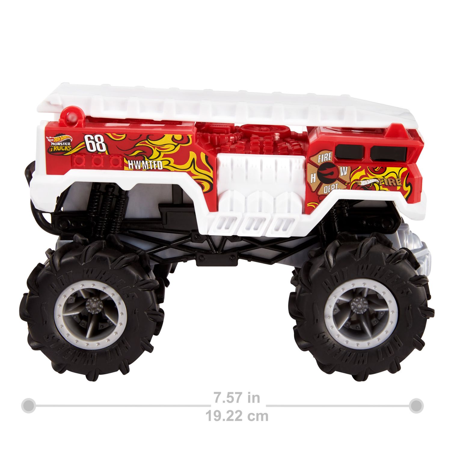 Hot wheels monster trucks - rhinomite r/c, camion radiocomandato in scala 1:64, pneumatici grip action inclusi - Hot Wheels