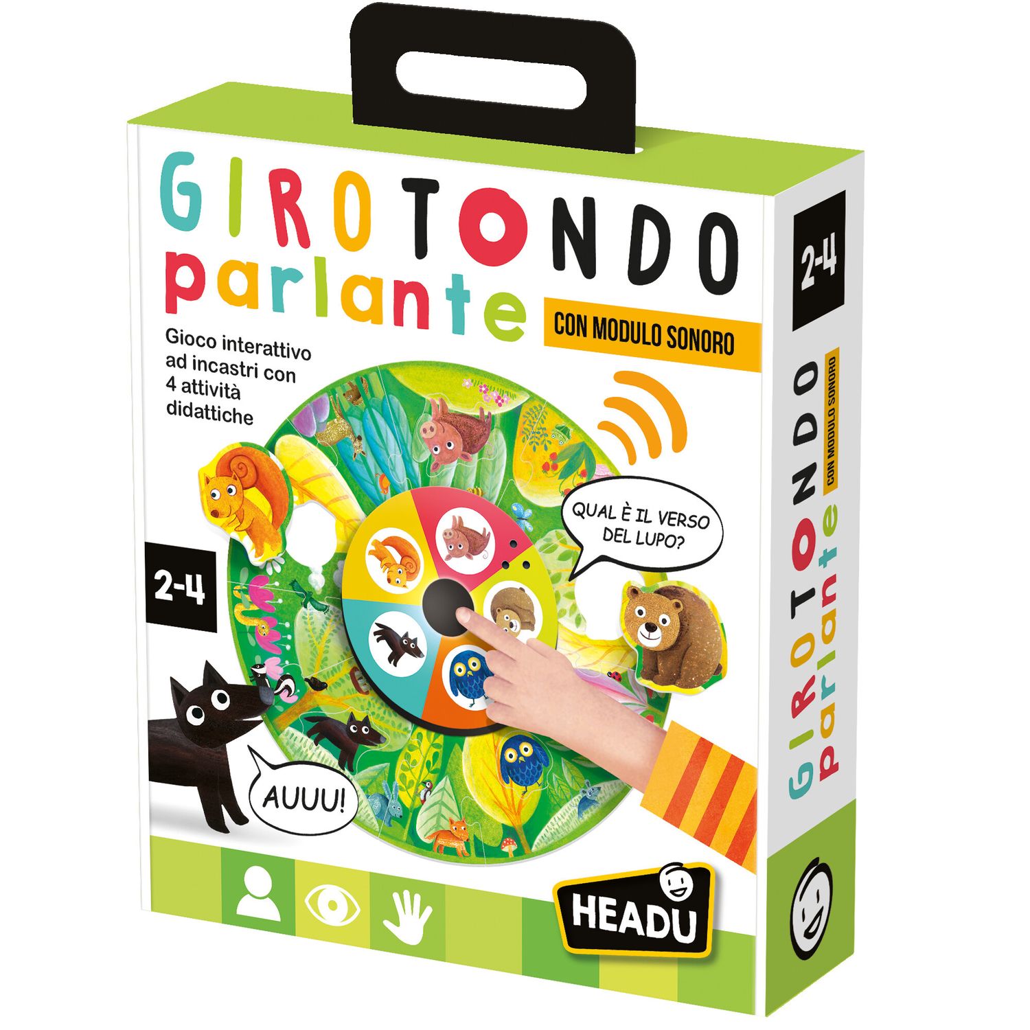 Girotondo parlante – gioco interattivo con incastro e animali del bosco - HEADU