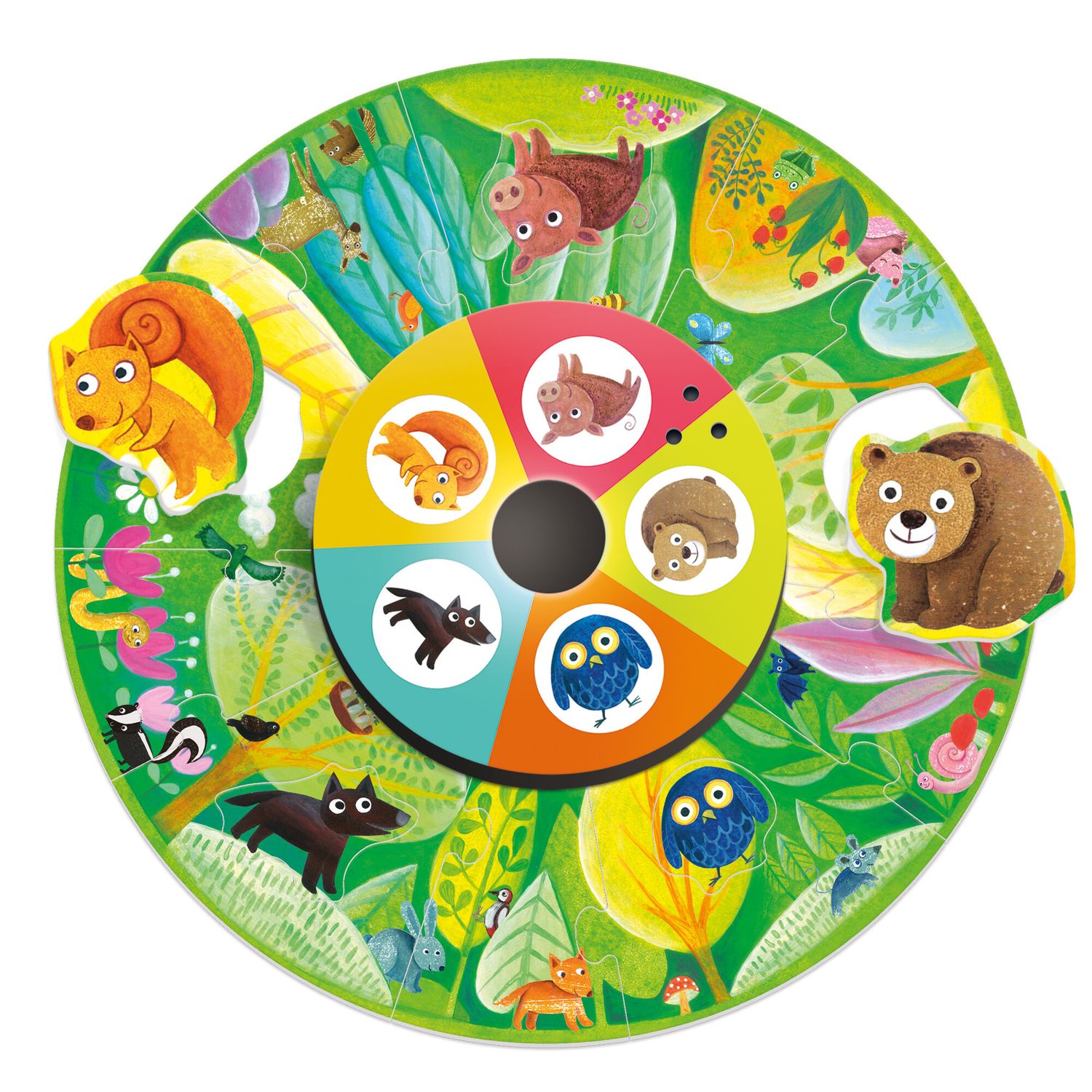 Girotondo parlante – gioco interattivo con incastro e animali del bosco - HEADU