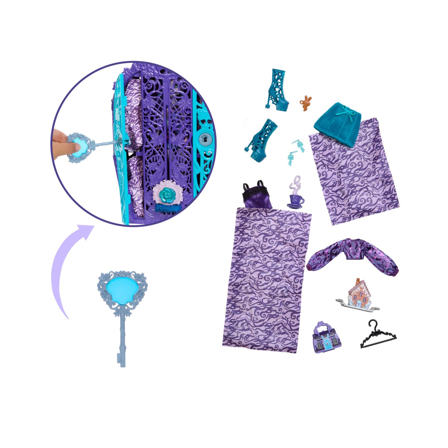 Monster high - twyla e i misteri in giardino, set con bambola e guardaroba, 19 accessori e abiti inclusi - Monster High