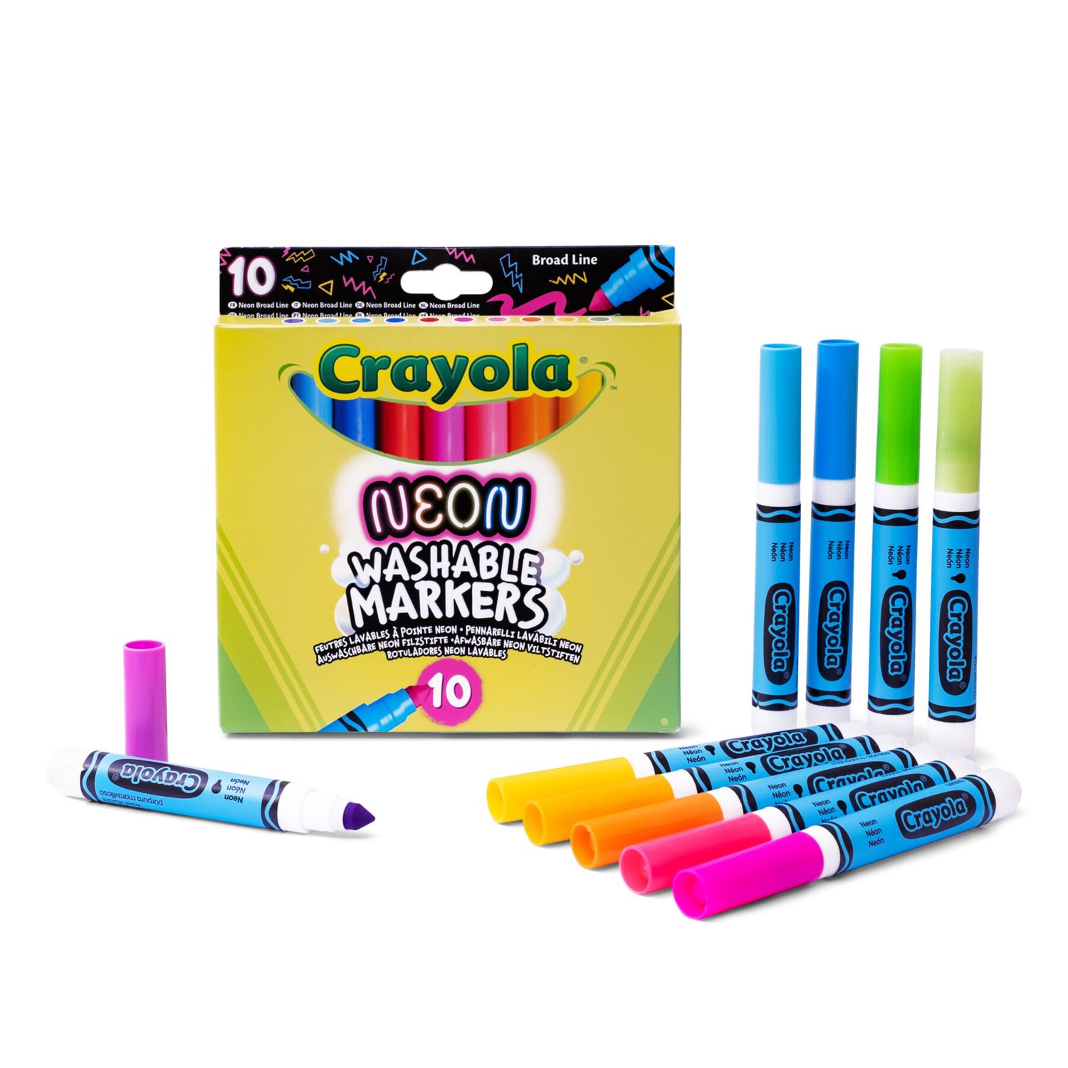 Crayola 10 pennarelli lavabili con maxi punta neon - CRAYOLA