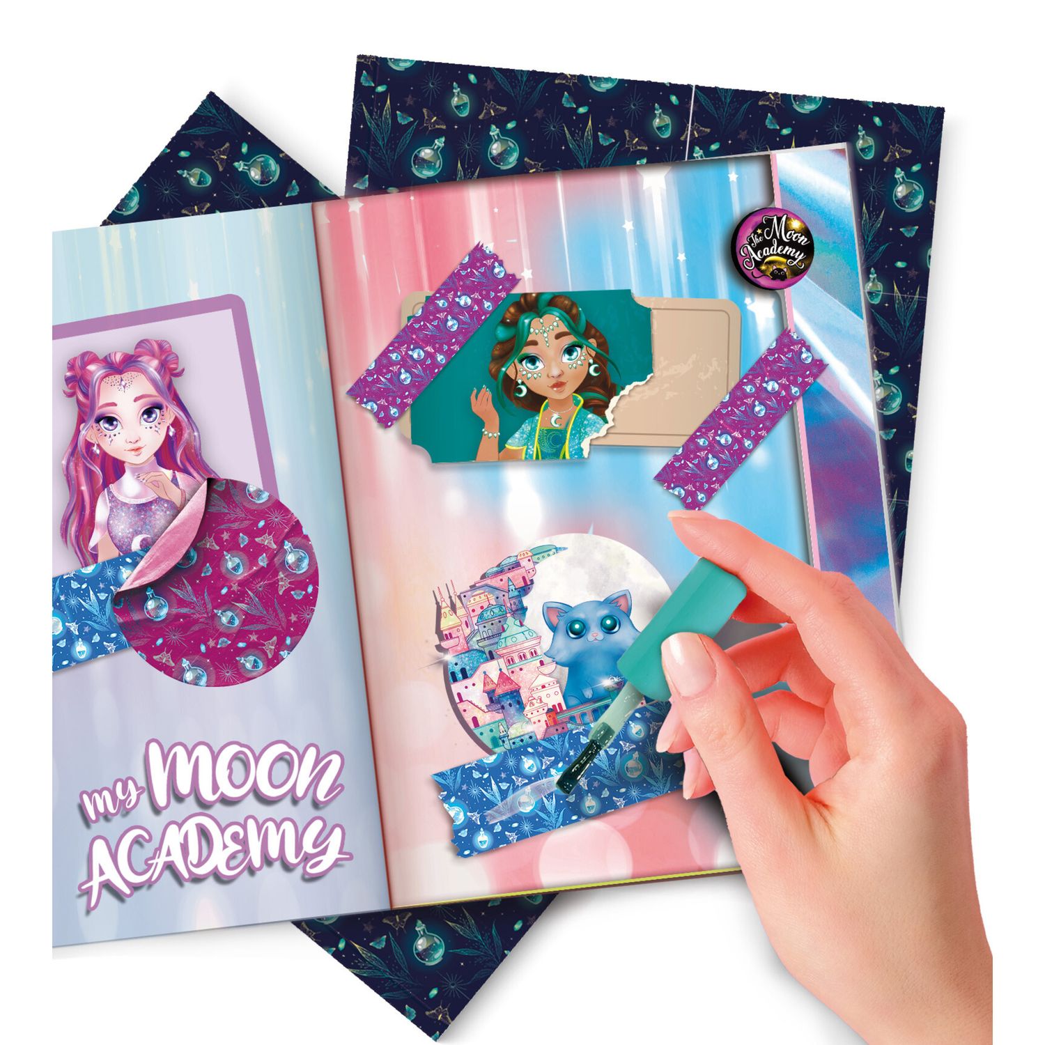 Moon academy paper moon – kit creativo con carte artistiche a tema lunare - LISCIANI