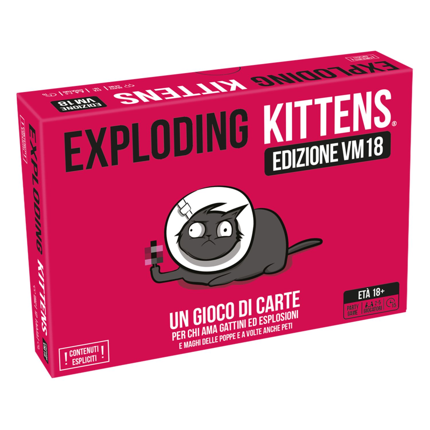 Exploding kittens vm18 - pink edition, gioco di carte, edizione vietata ai minori di 18 anni - ASMODEE