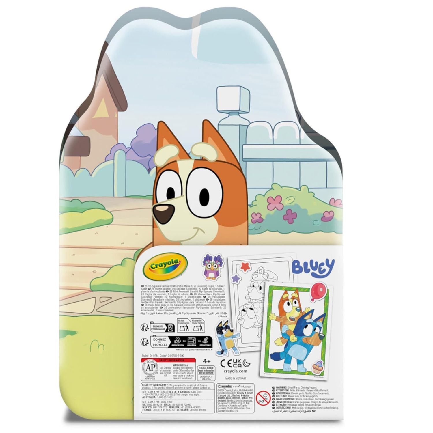 Crayola - valigetta colori & adesivi bluey, set con pennarelli, pagine da colorare, adesivi, 45 pezzi, regalo creativo per bambini, da 5 anni, 04-0784 - CRAYOLA