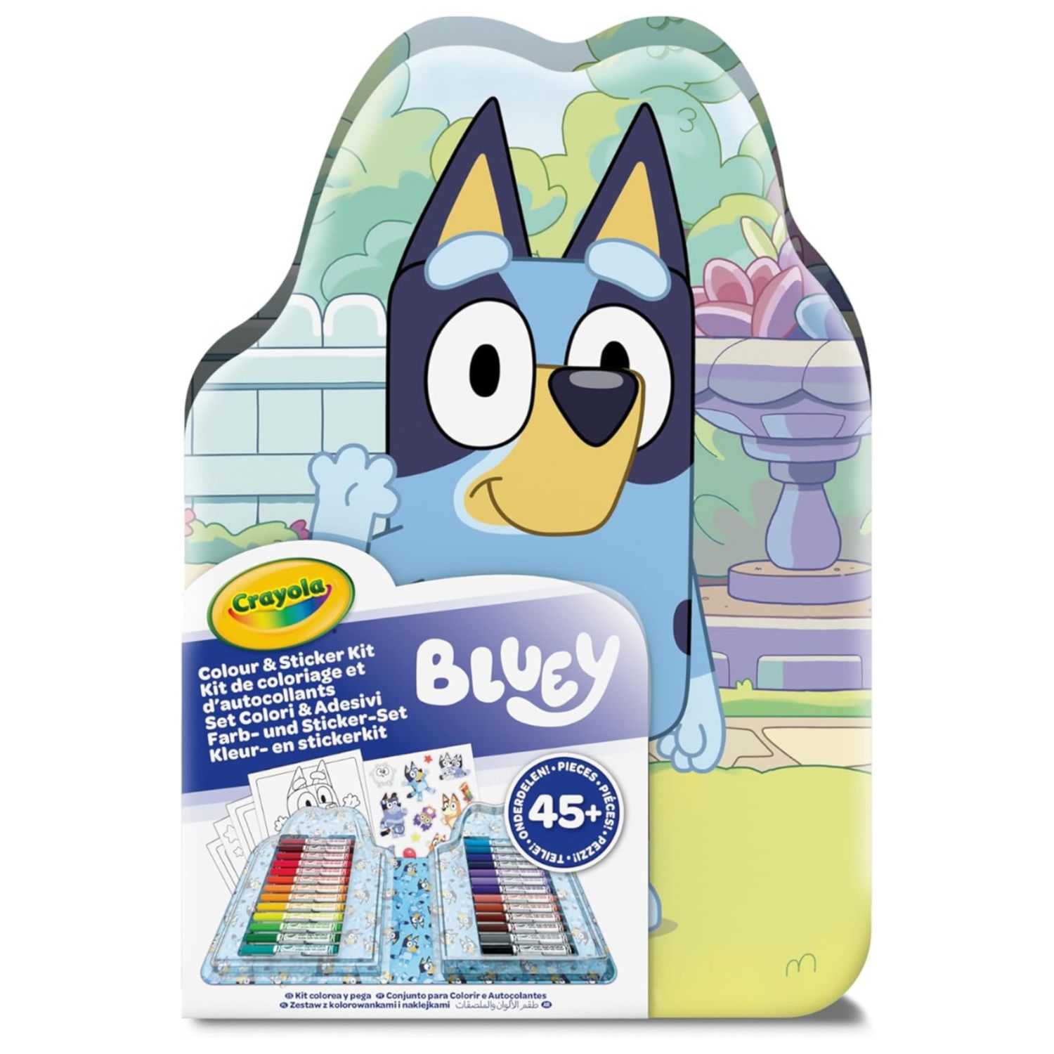 Crayola - valigetta colori & adesivi bluey, set con pennarelli, pagine da colorare, adesivi, 45 pezzi, regalo creativo per bambini, da 5 anni, 04-0784 - CRAYOLA